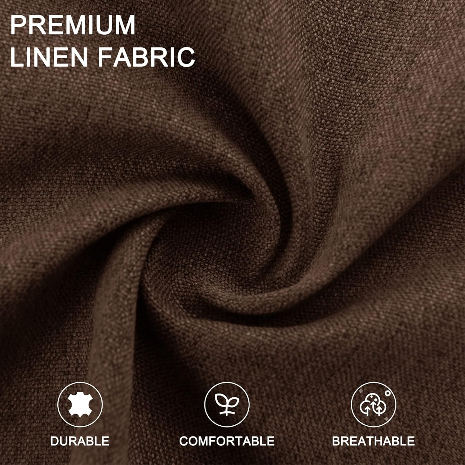 Line Fabric – Juego de 2 sillas de comedor, color chocolate