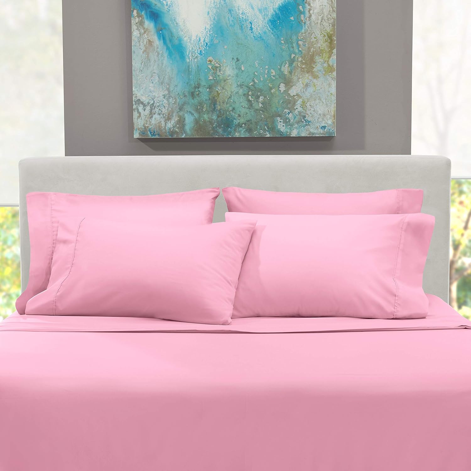 Nestl Bedding – Sábanas de bolsillo extraprofunda con 6 piezas, para colchones de 18 a 24.0 pulgadas, sábanas de cama ultraprofundas de hotel