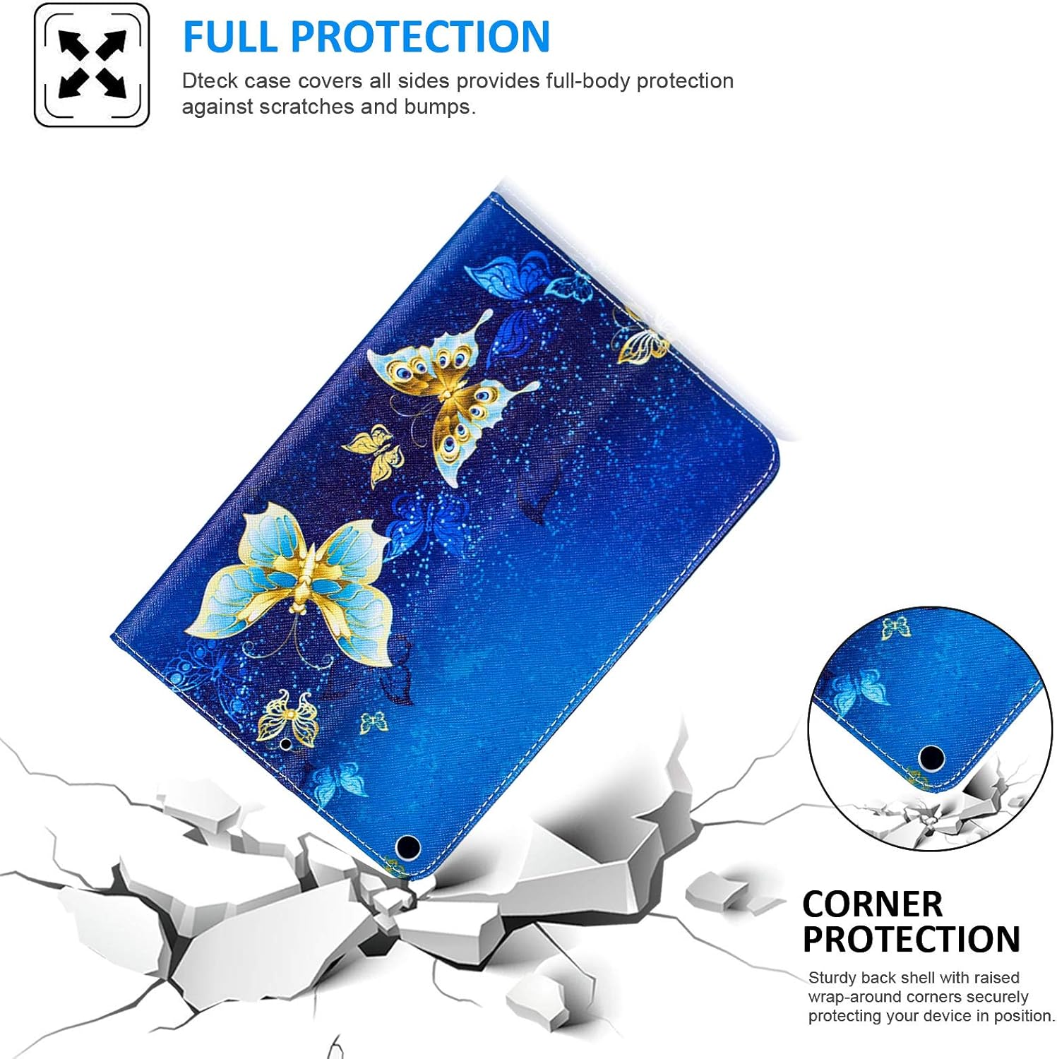 Dteck Funda para iPad Mini 54 generación 20192015 – Funda protectora delgada de cuero de goma suave cubierta trasera Folio Fold Stand Cute Case con