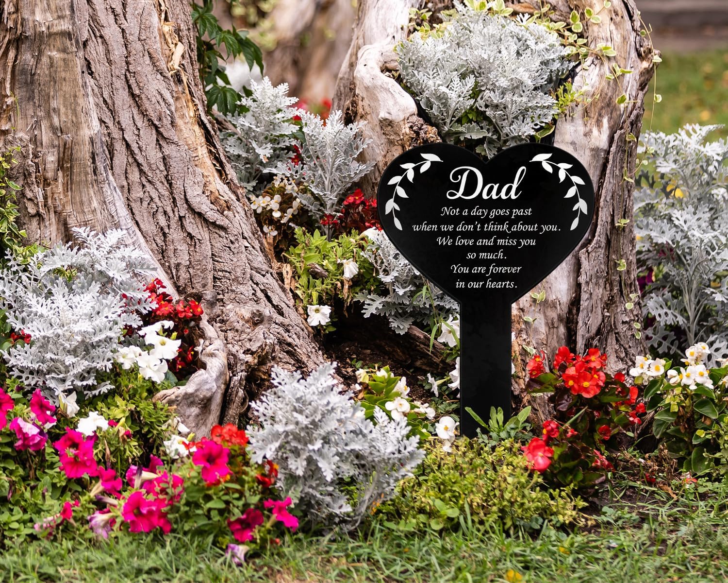 Placa de recuerdo conmemorativo para papá, estaca, acrílico blanco y negro, impermeable, para exteriores, marcador de tumba, homenaje, marcador de