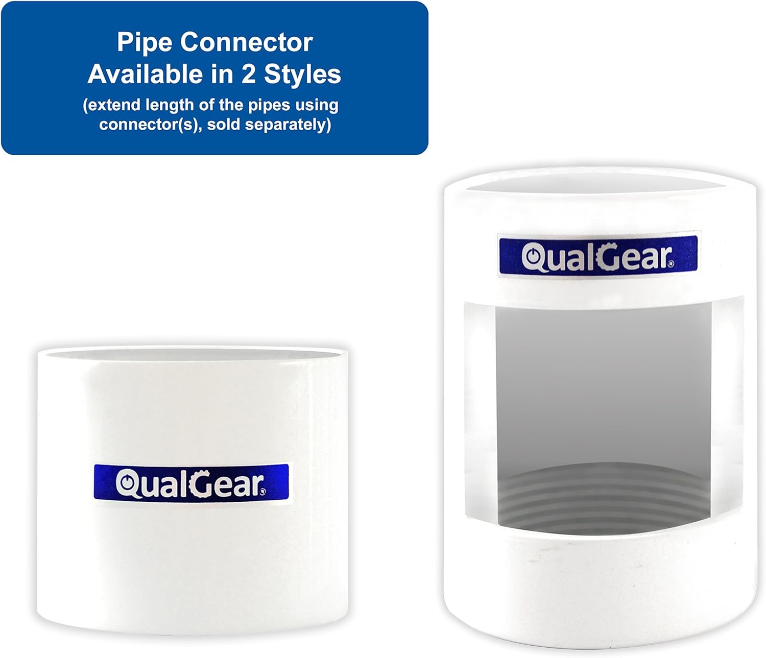 QualGear QG-PRO-PM-1FT-B Pro-AV. Tubo roscado Npt de 3.8 cm, accesorio para proyector de 0.3 m de longitud, Blanco