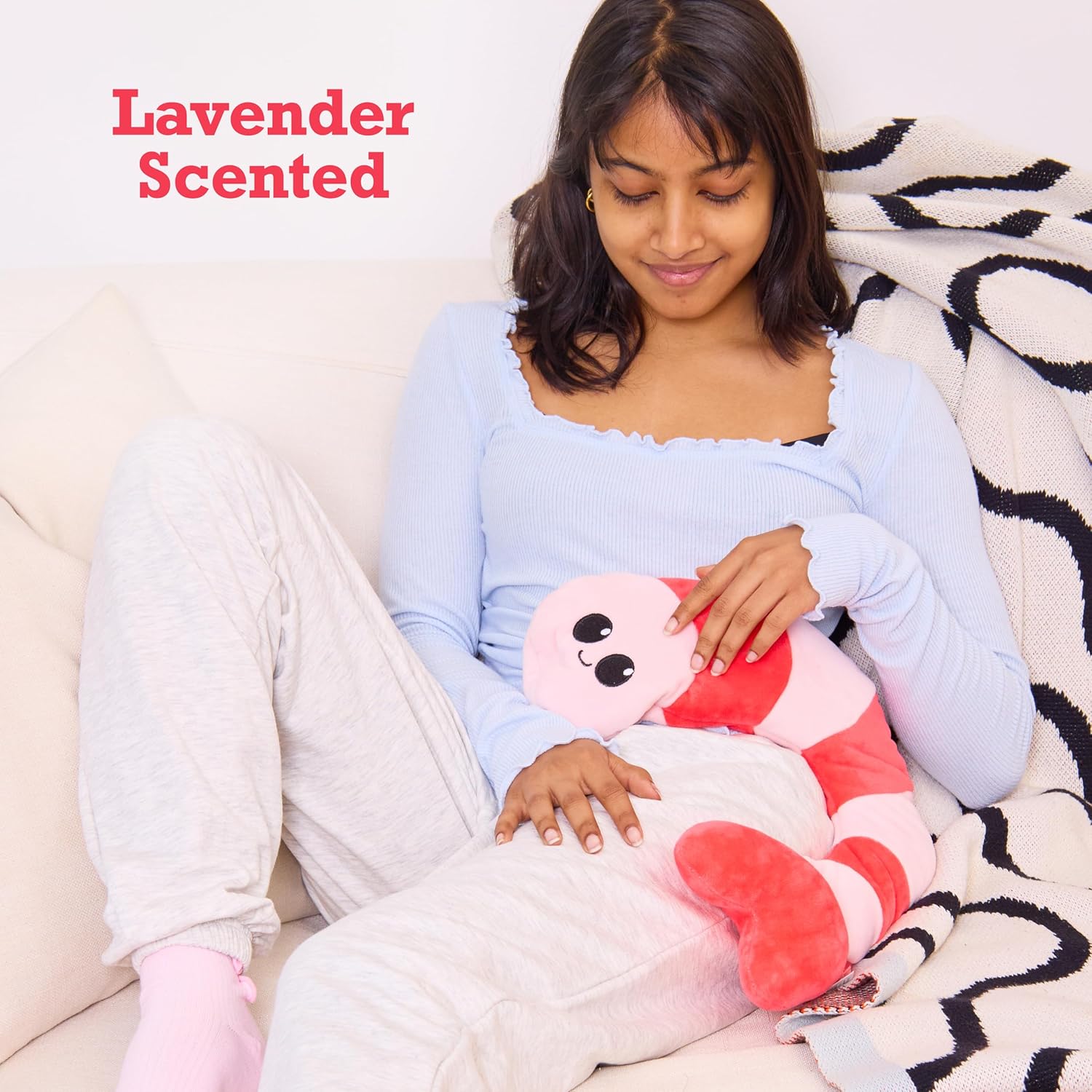 Camarones crustáceos de menstruación almohadilla térmica para microondas con aroma a lavanda