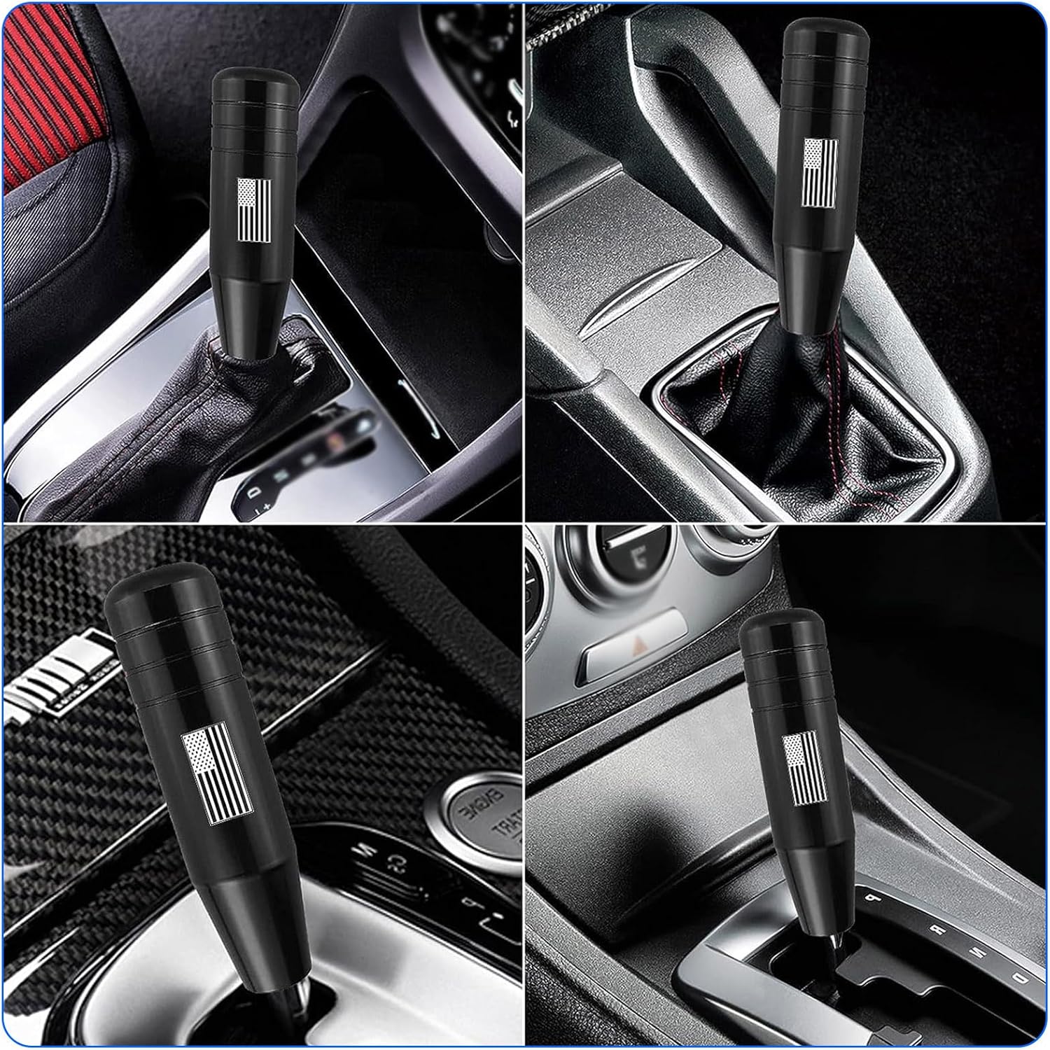 UGSHY 1 perilla de palanca de cambios de automóvil, perilla de palanca de cambios de metal de 5.1 pulgadas, manija de palanca de cambios con