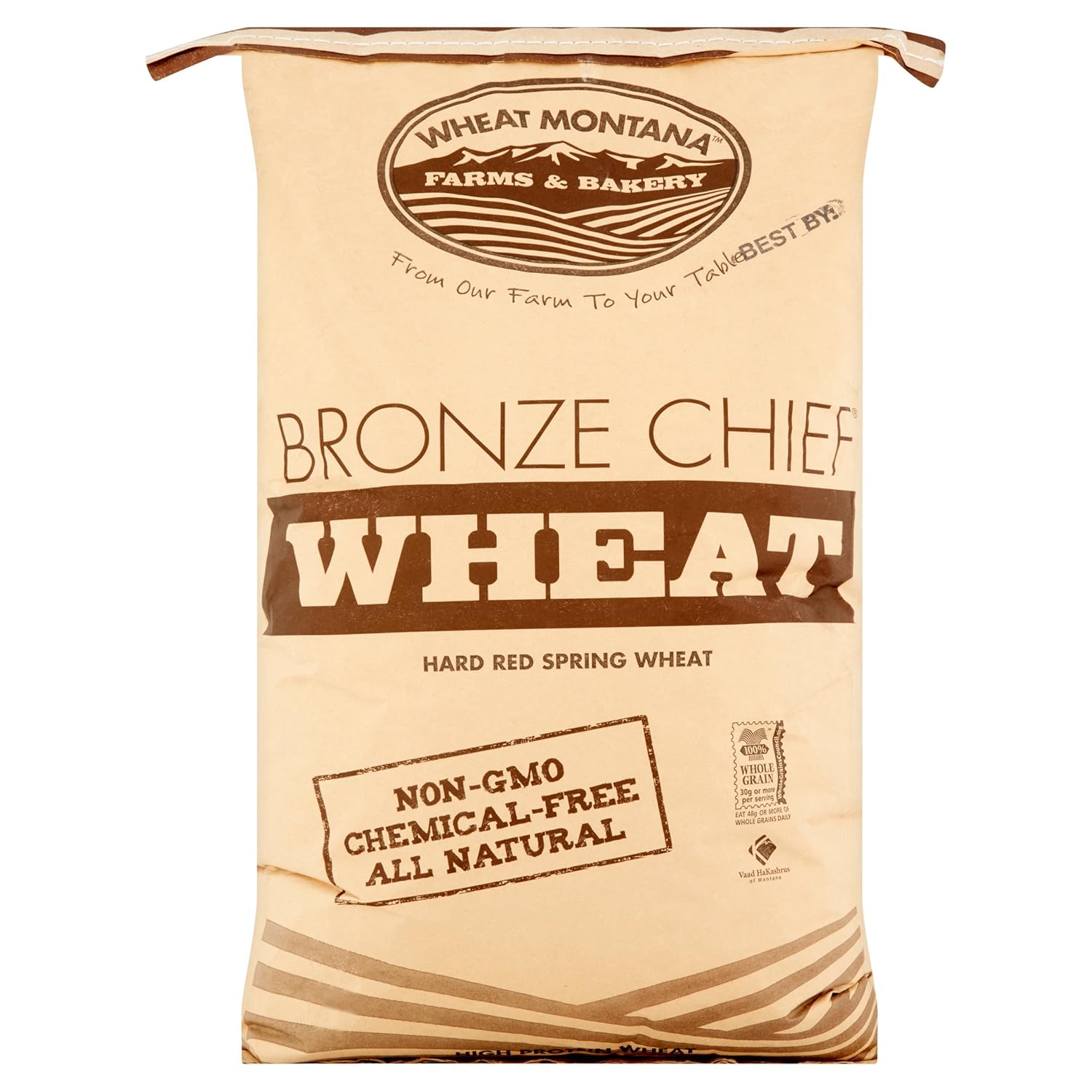 Bronze Chief – Bolsa de trigo de primavera duro con alto contenido de proteínas, 50 libras