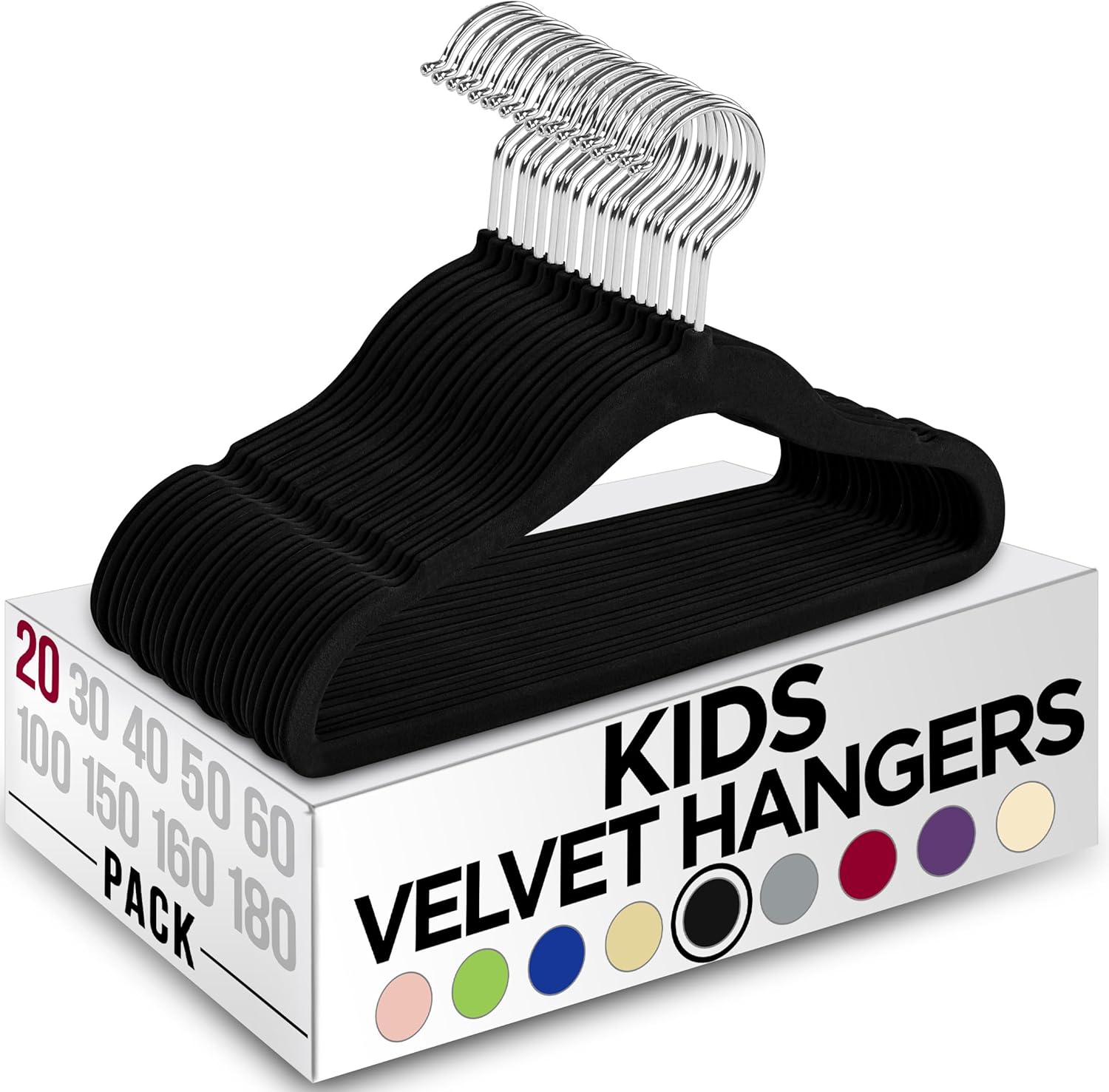 Utopia Home Perchas de terciopelo para niños (paquete de 20), perchas duraderas de 11 pulgadas para armario, perchas perfectas para niños pequeños
