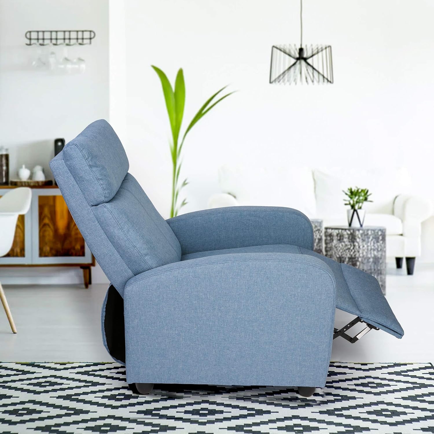 Koreyosh Silla reclinable de tela, sofá individual ajustable, asiento de cine en casa, sofá reclinable de lectura para sala de estar y dormitorio,