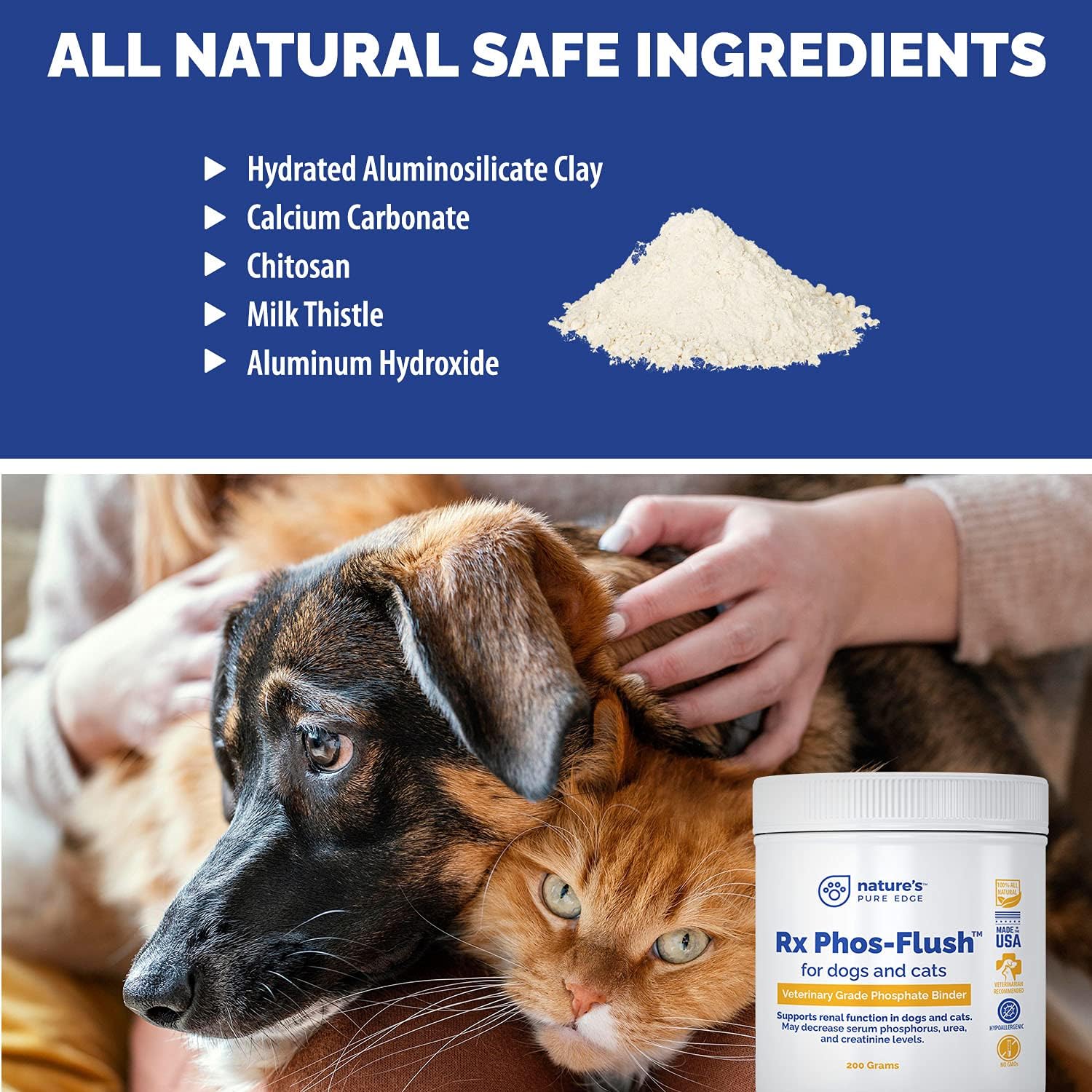 Rx Phos-Flush – Carpeta de fosfato extra grande de 7.05 oz. Soporte de riñón de perro y gato. Soporte para el tracto urinario felino. Complementa