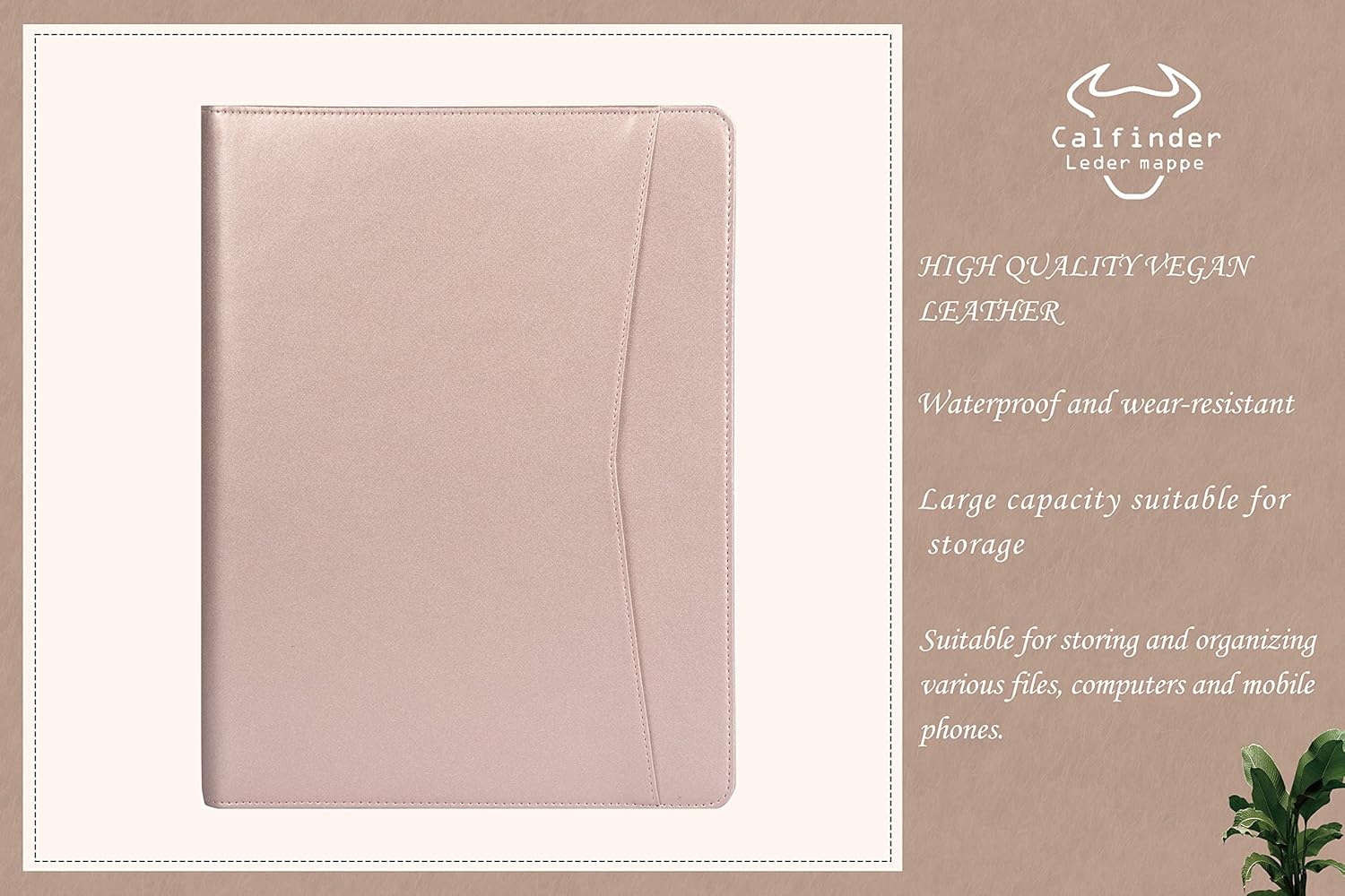 Portafolio de cuero personalizado con cremallera, cartera de negocios profesional con soporte para bloc de escritura de letras A4US para