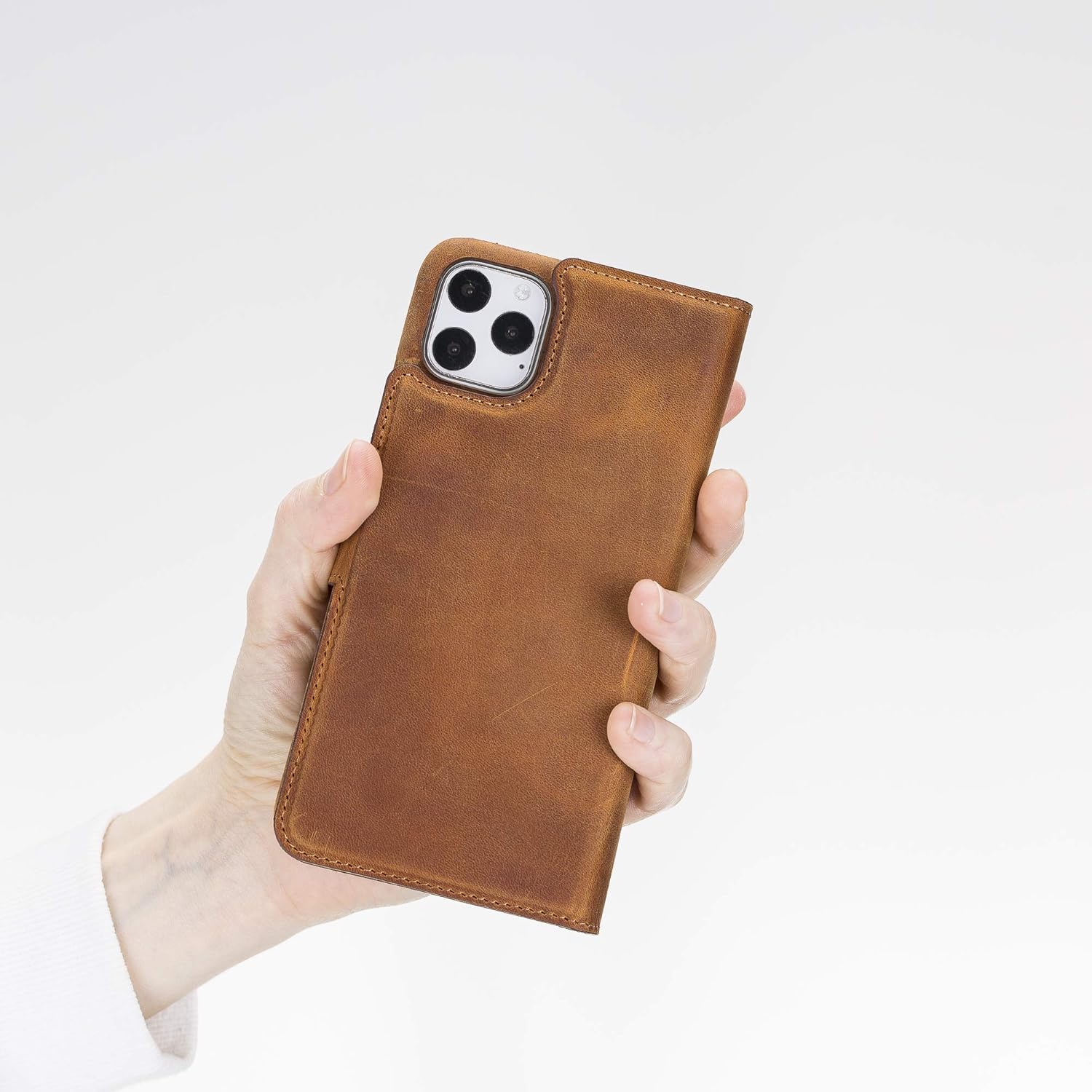 Venito Florence – Funda de piel tipo cartera compatible con iPhone 11 Pro Max, extra segura con bloqueo RFID, cartera desmontable para teléfono