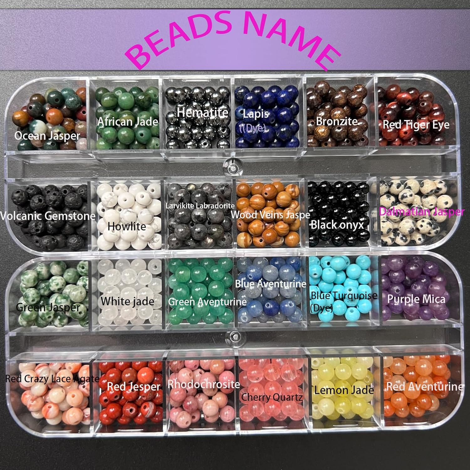 Cuentas de piedra redonda natural de 0.157 pulgadas, cuentas de piedras preciosas sueltas, cuentas lisas para bricolaje para pulseras, collares,