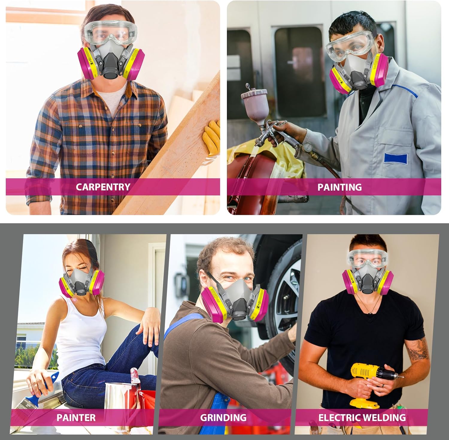 10 pares de cartuchos respiradores 60923, filtro respirador contra vapores orgánicos, gases ácidos, partículas utilizadas con respiradores de la