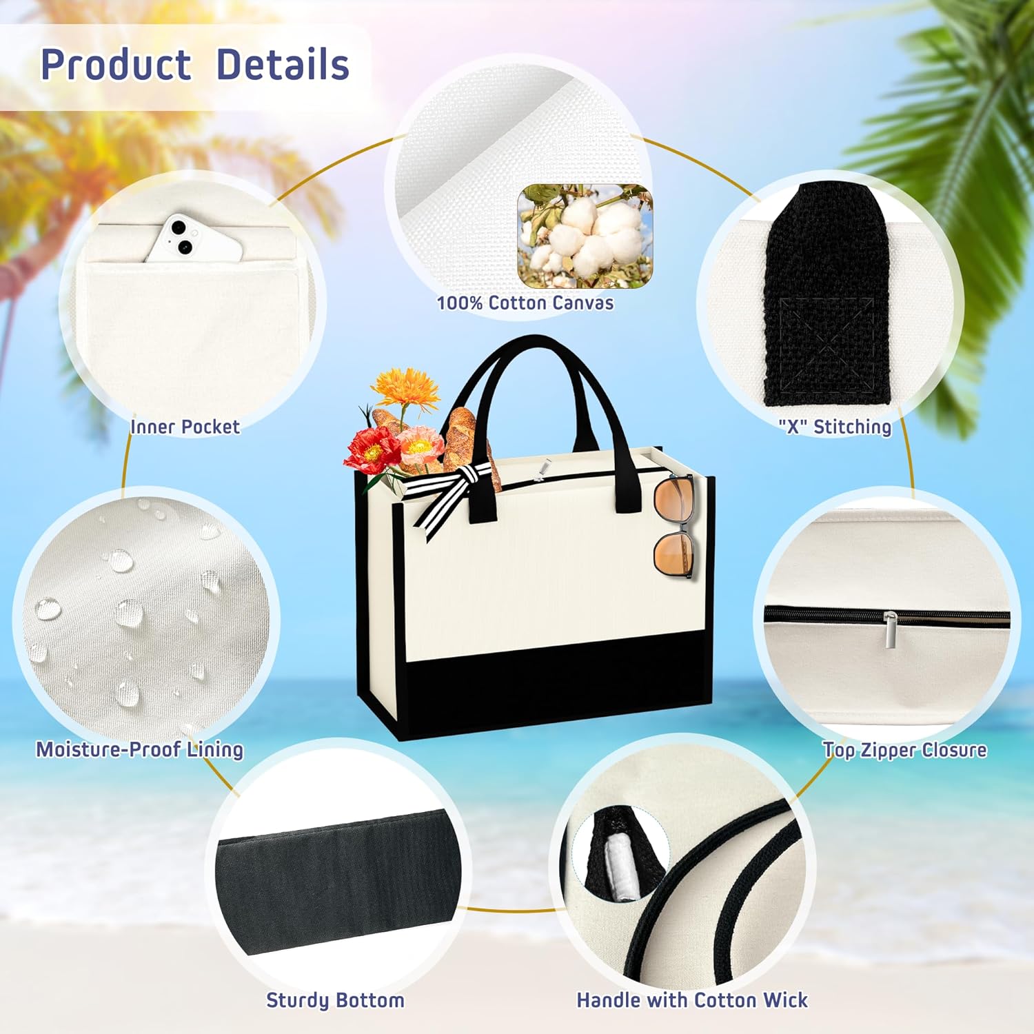 Bolsa de mano lisa con cremallera y bolsillo, regalos personalizados para mujeres, regalos de agradecimiento a profesores, regalos de cumpleaños