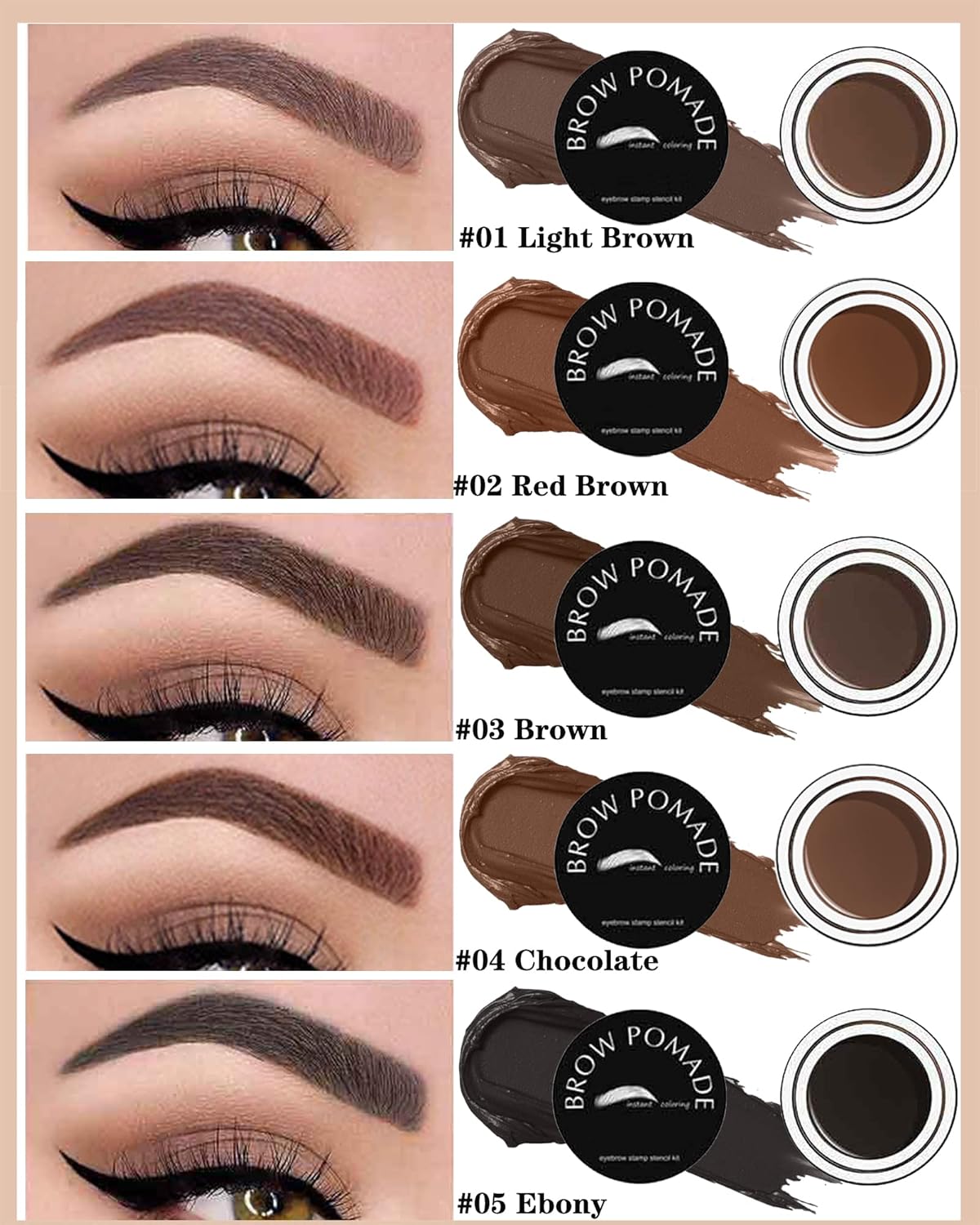 Kit de sellos de cejas y plantillas para cejas, 16 en 1, impermeable, para sellar cejas, pegamento de cera con herramienta para cejas, relleno de