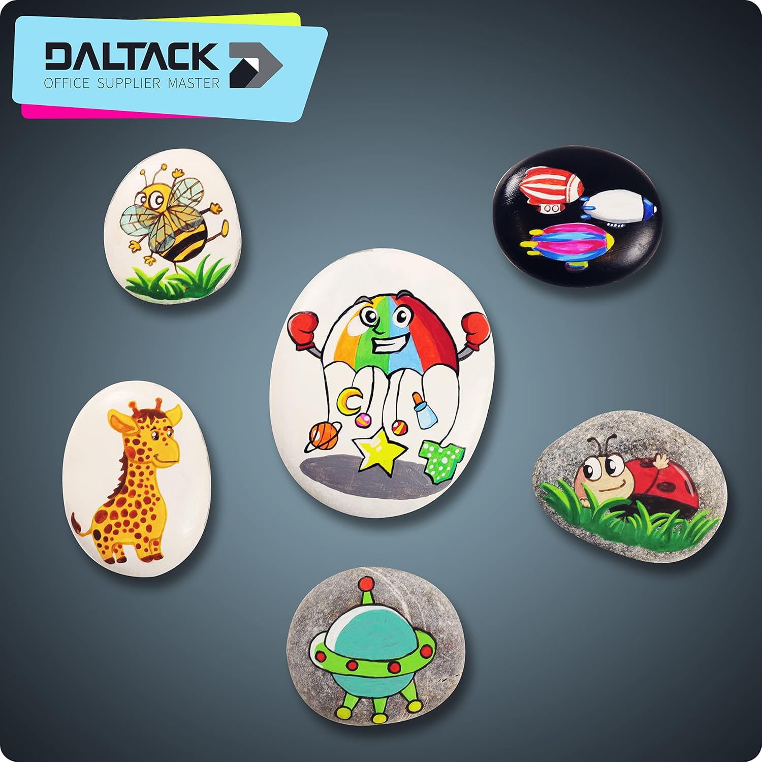 DALTACK 30 rocas de pintura grandes, rocas de río naturales, rocas planas para pintar, piedras de 2 a 3 pulgadas para artes y manualidades