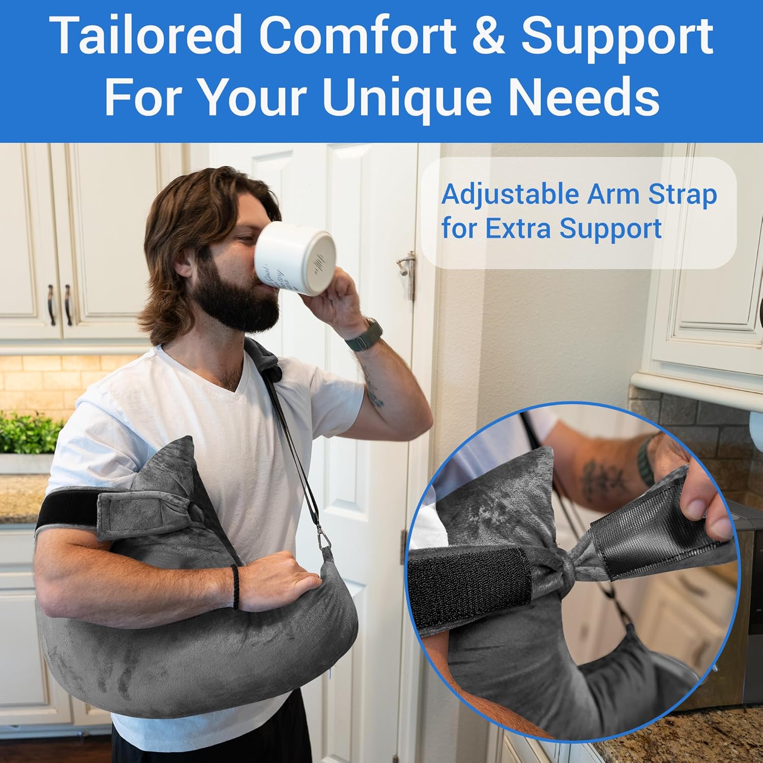 Zomaple Almohada de cirugía de hombro para aliviar el dolor de hombro Almohada de puño giratorio súper suave para comodidad posoperatoria, apoyo y