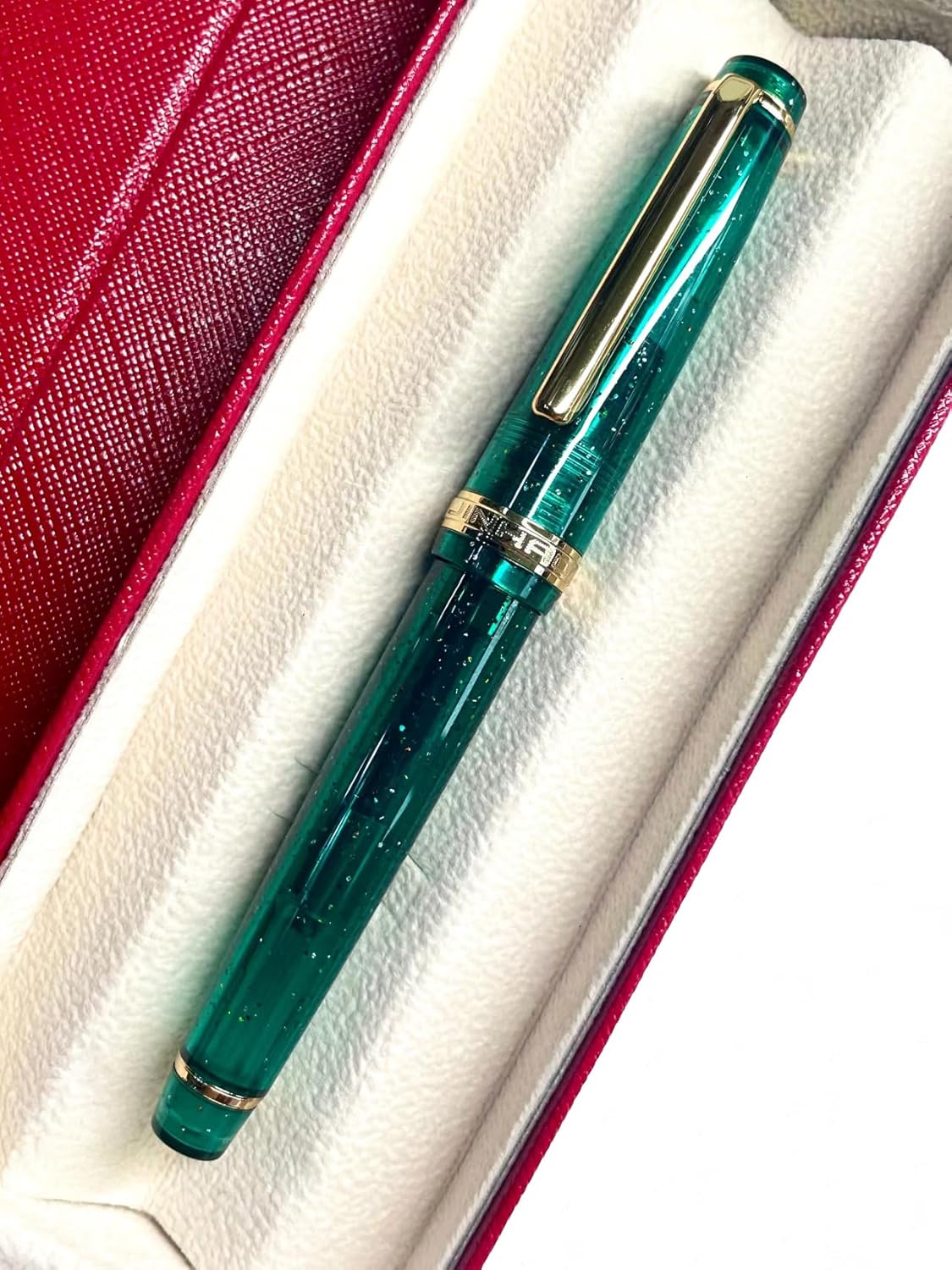 JinHao 82 – Pluma estilográfica transparente, mezclada, colorida, fluorescencia, acrílico, punta fina, oro, con juego de convertidor de tinta, 4