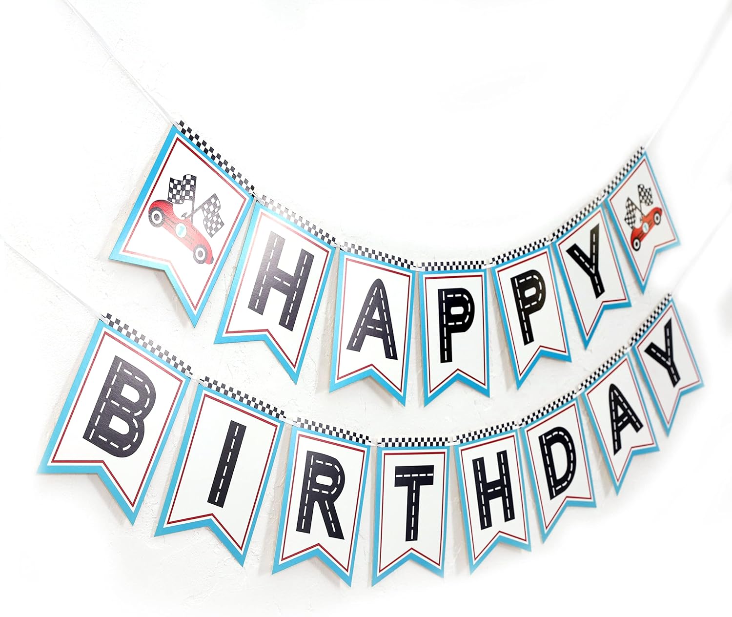 Cartel de feliz cumpleaños de carreras retro – Cartel de feliz cumpleaños, fiesta temática de carreras, decoración de fiesta de carreras.