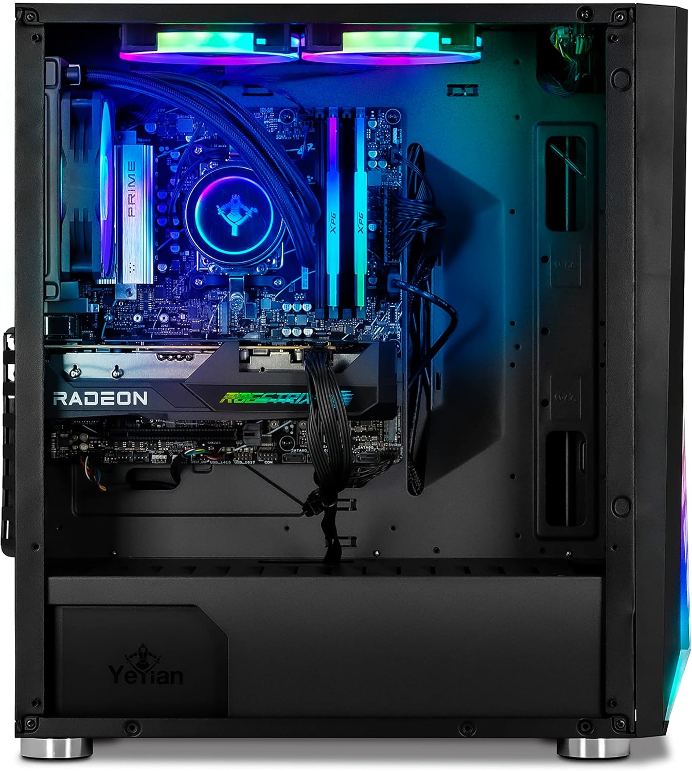 YEYIAN Computadora para juegos Kunai – CPU Ryzen 5 7600, AMD RX 6650 XT Gaming PC de escritorio, 1TB NVMe SSD, 16GB DDR5 5600MHz RAM, refrigeración