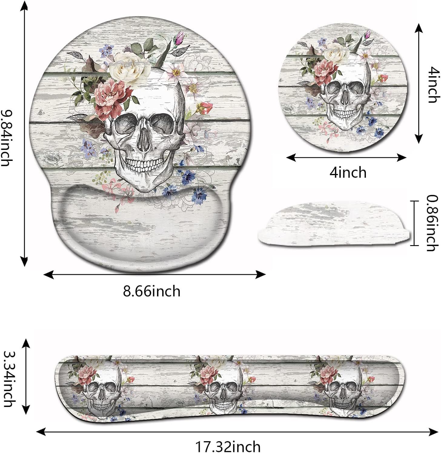 Alfombrilla de mouse con soporte de muñeca, alfombrilla de mouse de gel ergonómica, reposamuñecas de teclado de espuma viscoelástica, diseño de