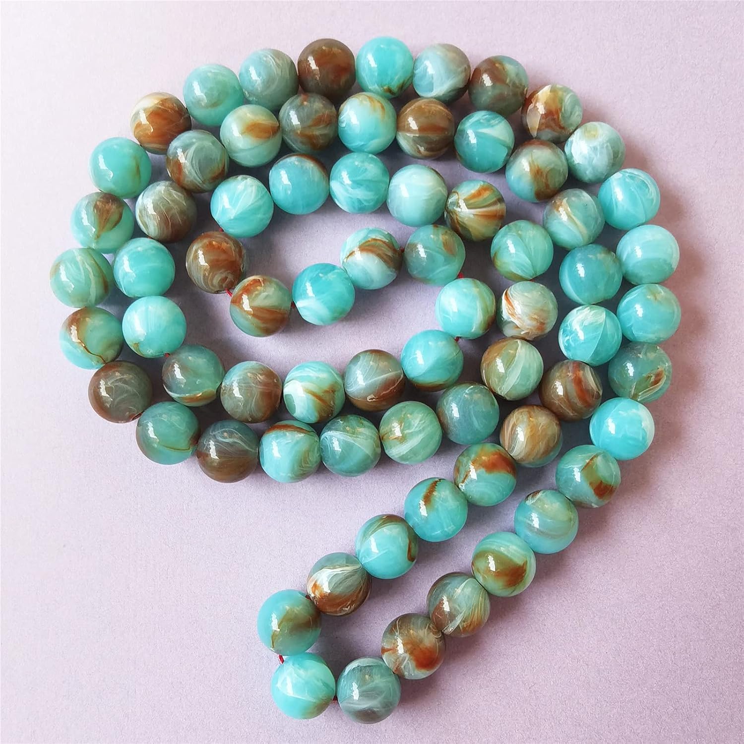 200 cuentas de cristal acrílico para hacer joyas, cuentas redondas sueltas, encantos, patrones de mármol para pulseras, aretes, collares, anillos,