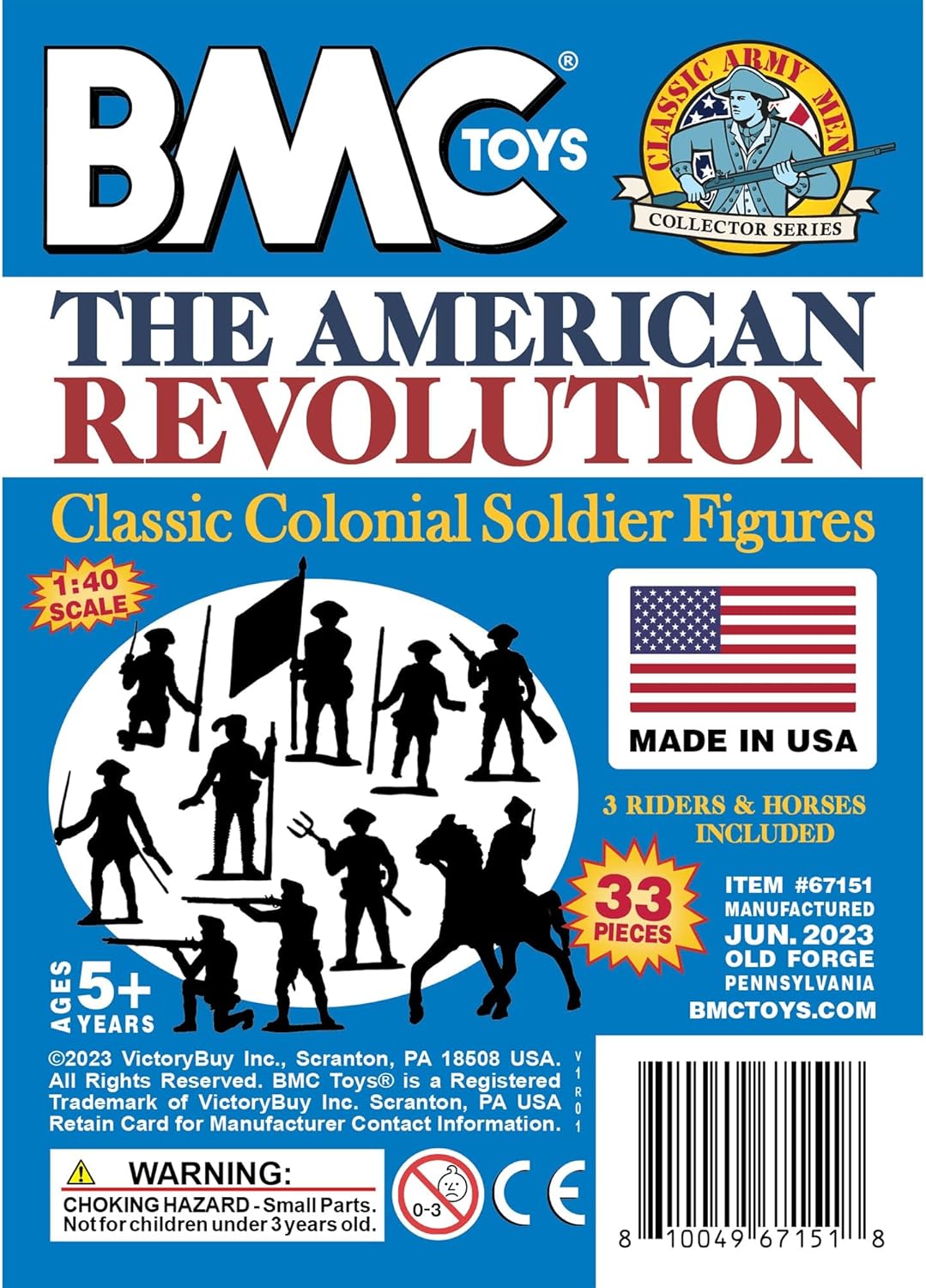 BMC Classic MPC Revolutionary War Colonial Soldiers – Figuras de plástico para hombres del ejército