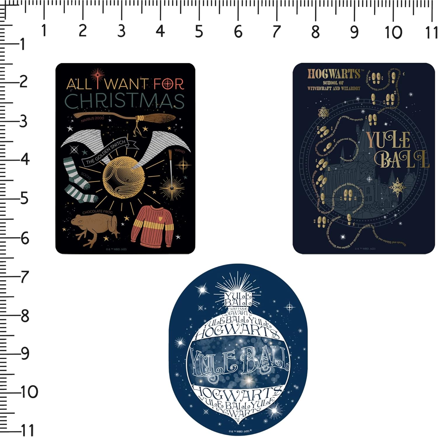 Harry Potter – Paquete variado de calcomanías navideñas de 11 quilates, vinilo grande, paquete variado de calcomanías para laptop, botella de agua,