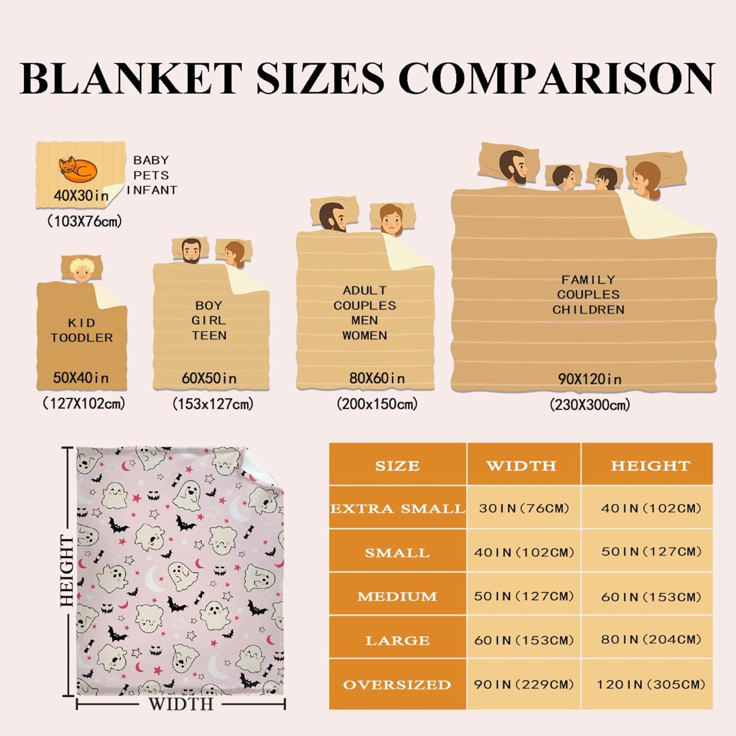 Manta estampada de fantasma, regalo para Halloween, manta para mujeres y hombres, suave y acogedora manta de forro polar, para sala de estar, cama