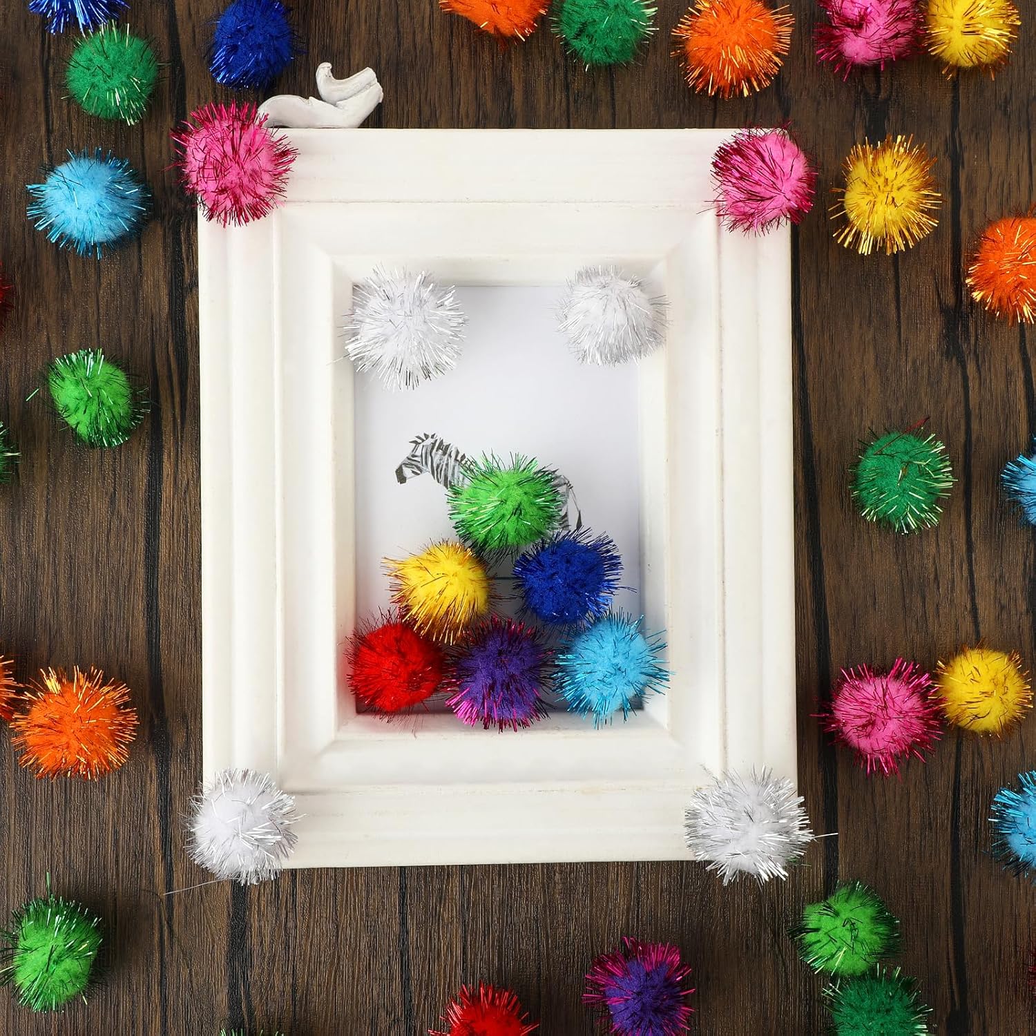 100 pompones para manualidades (1 pulgada), pompones de colores, para artes y manualidades, pompones suaves y esponjosos, grandes y mullidos, para