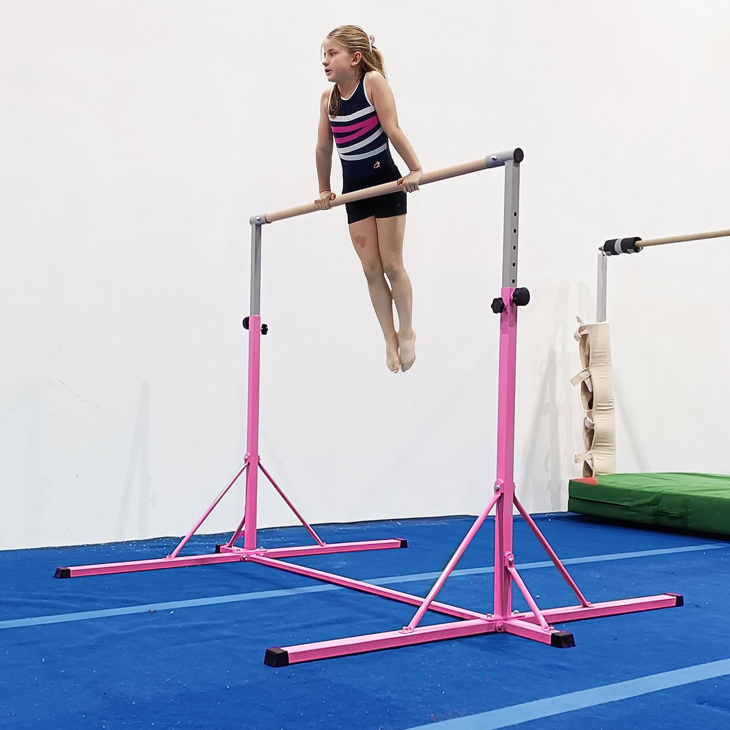 Barra de gimnasia para niños de 5 a 20 años, altura de la barra de entrenamiento de gimnasia de 35.4 a 59 pulgadas, 45 a 71 pulgadas, longitud de la
