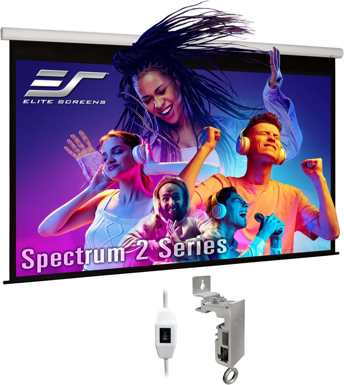 Elite Screens Spectrum- Pantalla Spectrum 2 MaxWhite FG  Carcasa blanca