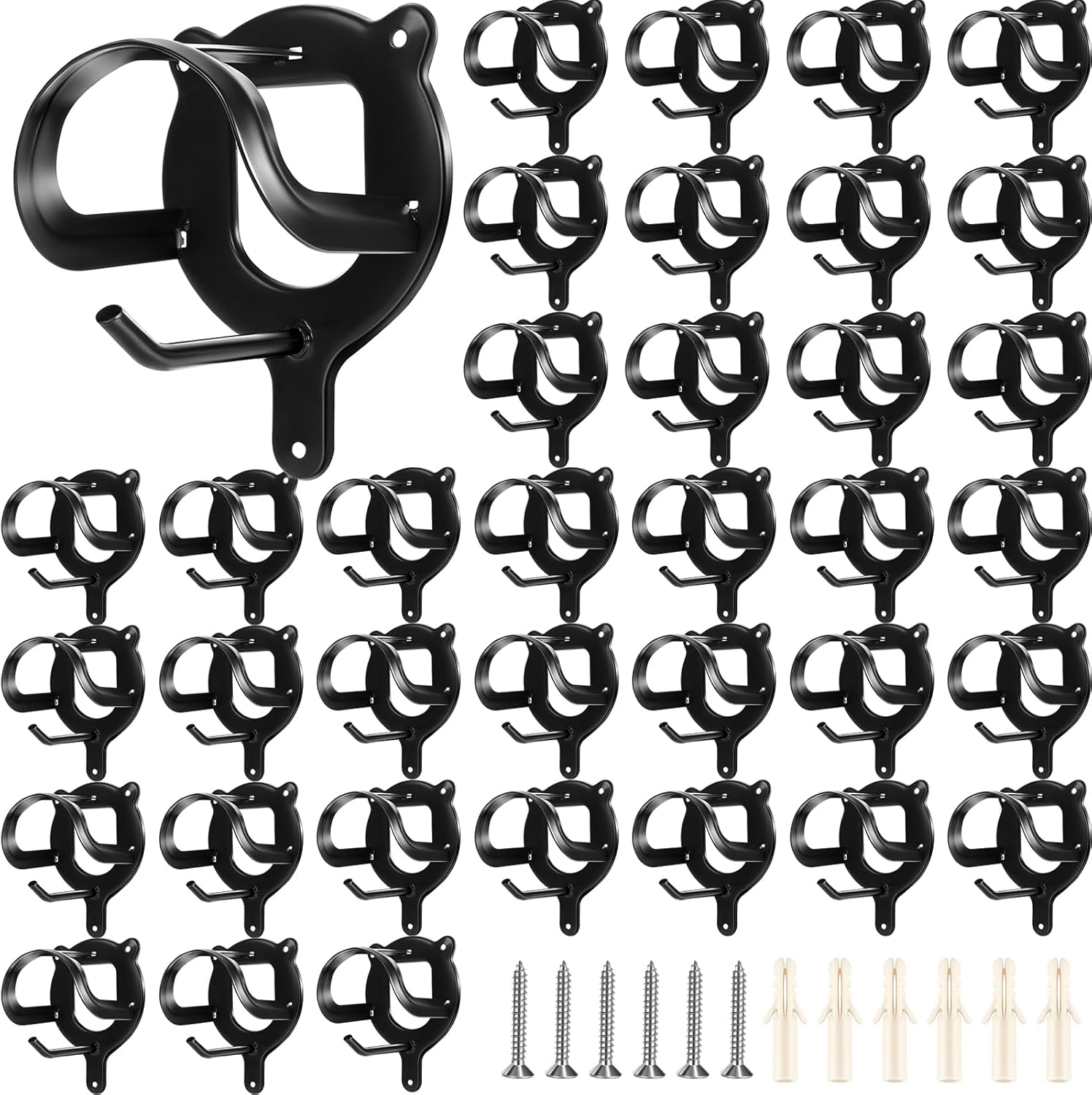 Soporte de brida de caballo, 36 unidades, ganchos de metal para bridas, soporte de brida para caballo, soporte de brida con tubos y tornillos,
