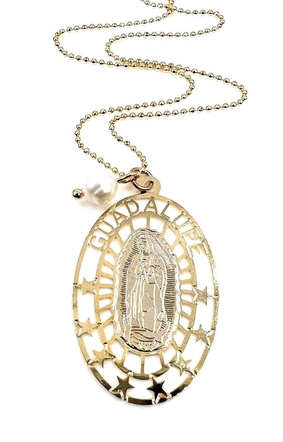Gold Plated Our Lady of Guadalupe Medal Necklace for Women