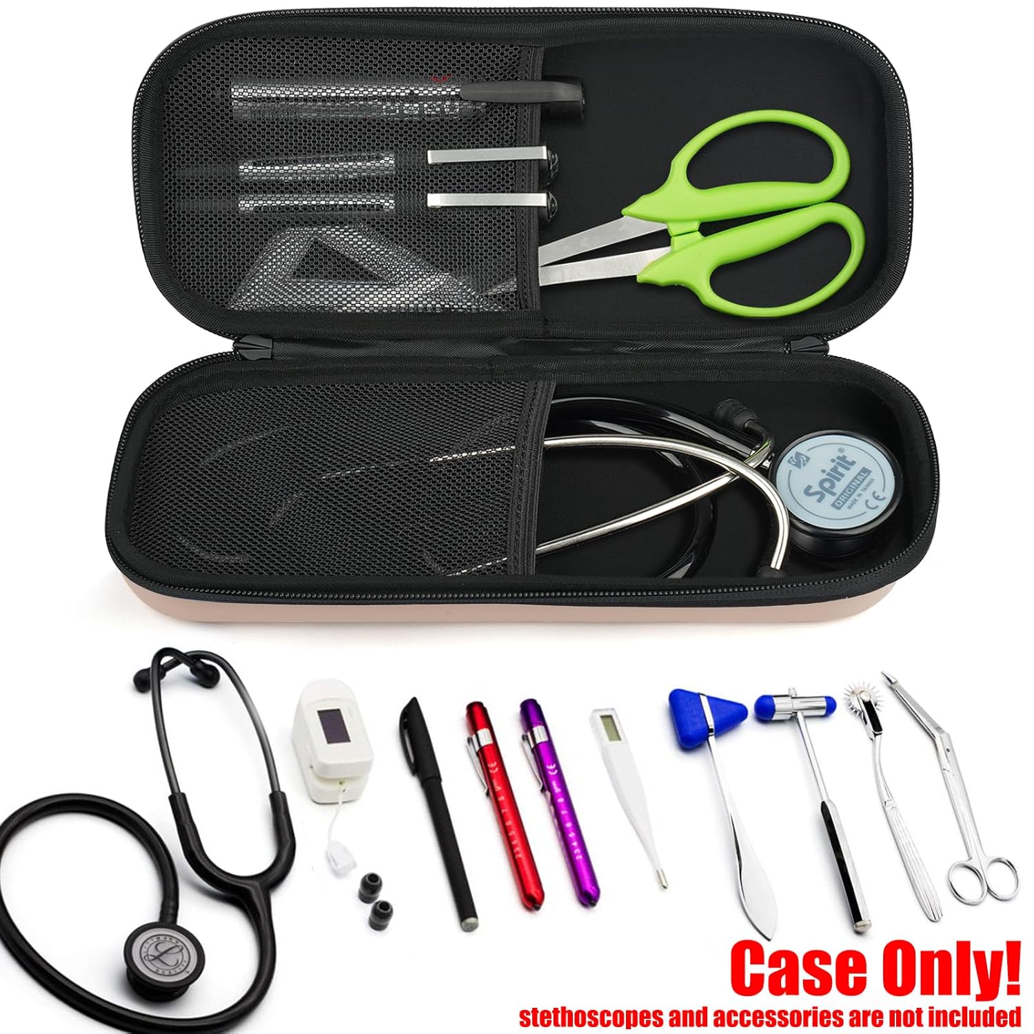 CDBXPRG Funda para estetoscopio 3M Littmann, estetoscopio de transporte para estetoscopios de lujo de MDF Acoustica, soporte de viaje para