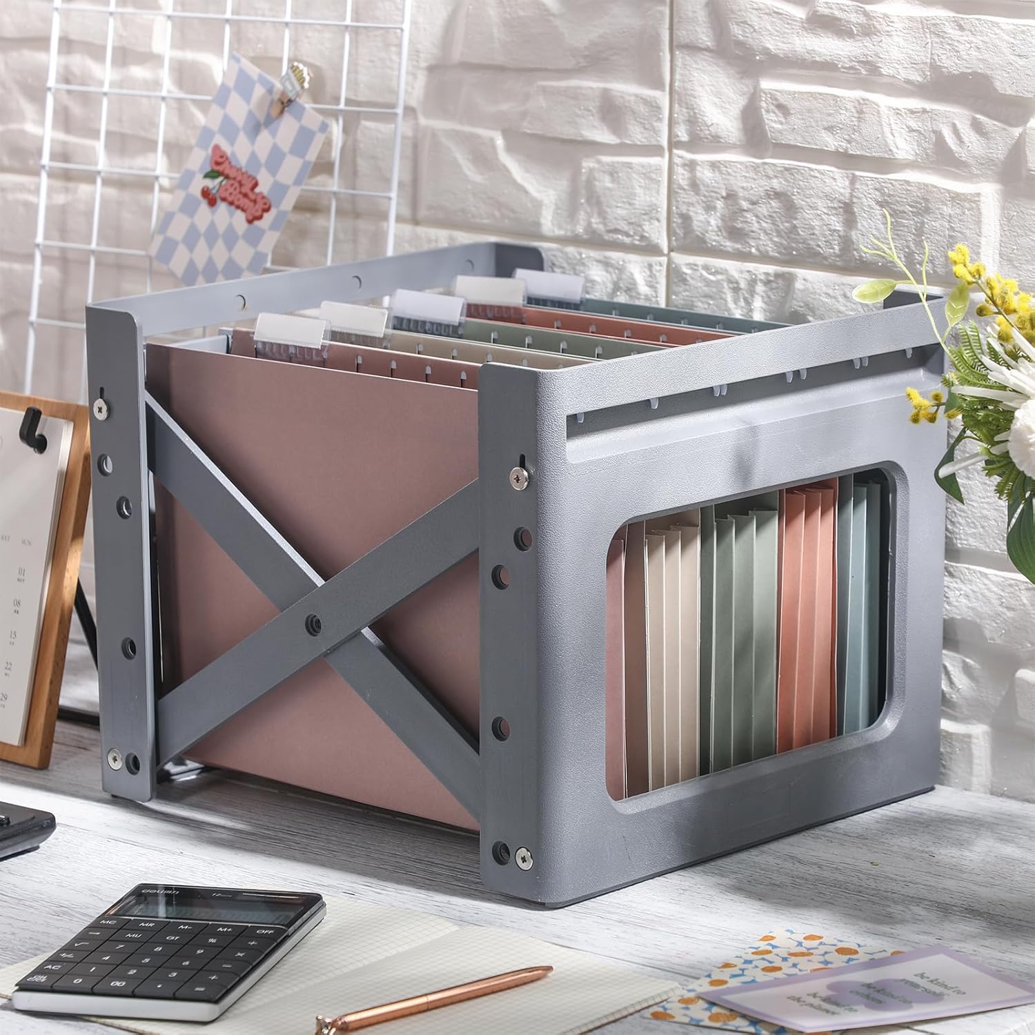 Yaomiao 24 carpetas colgantes de tamaño carta, bolsillo expandible para archivos colgantes con pestañas de plástico e insertos de etiquetas,