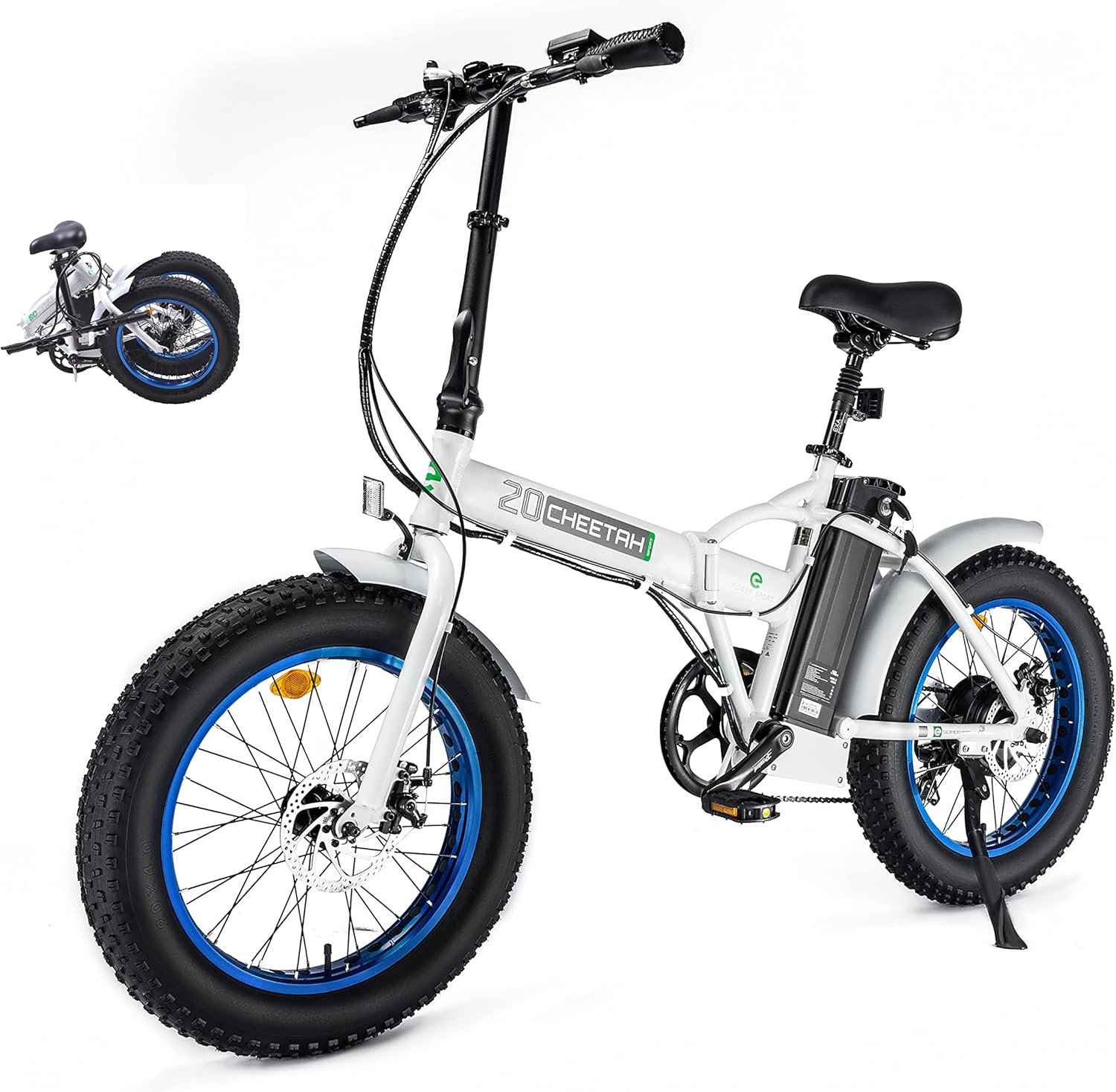 ECOTRIC Bicicleta eléctrica para principiantes, 500 W, plegable, bicicleta E de 20 pulgadas, neumático grueso, plegable, bicicleta eléctrica