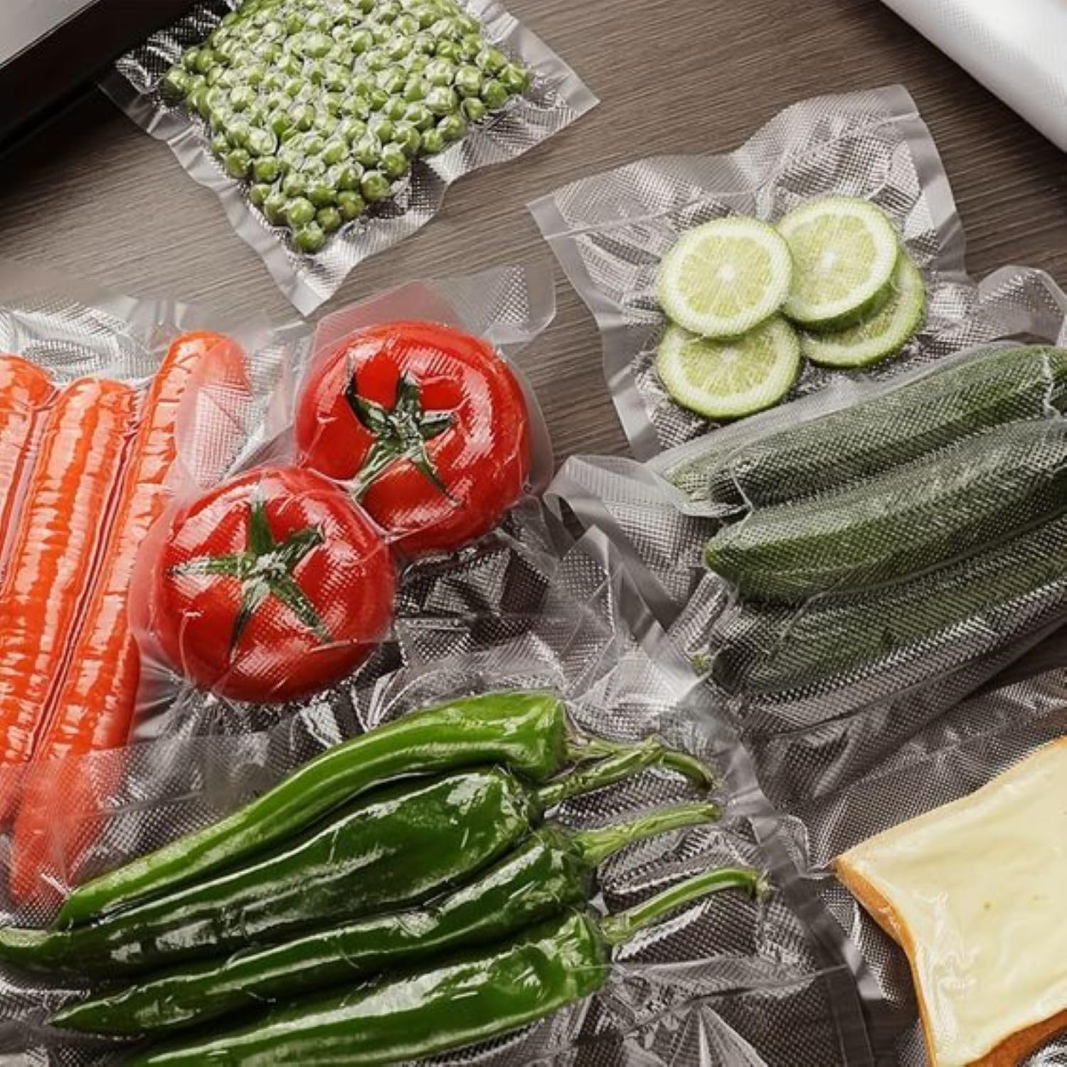 Gokilife Bolsas selladoras al vacío para alimentos, 8 x 20 pies, paquete de 3 bolsas selladoras al vacío para ahorrar alimentos, bolsas selladoras