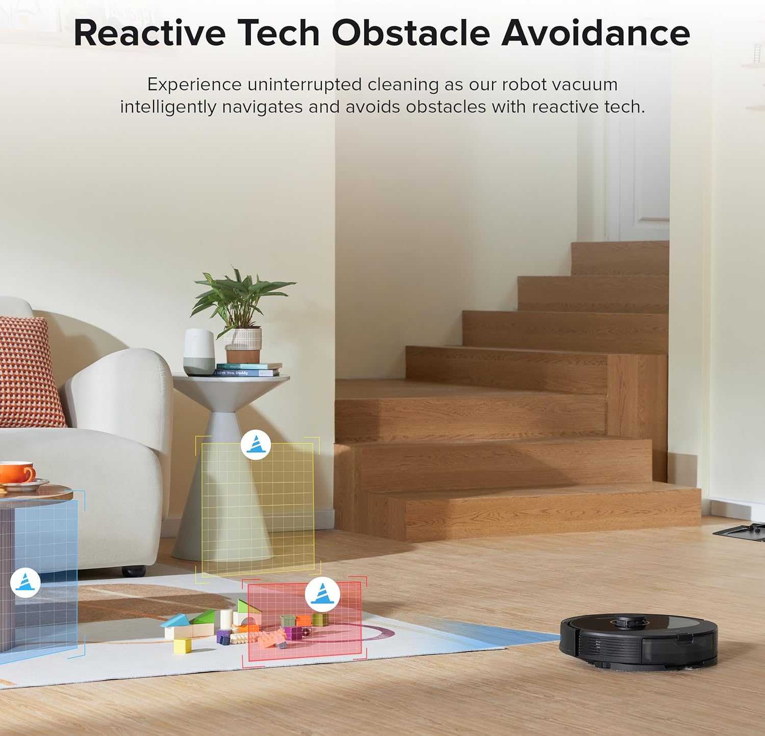 roborock Q8 Max+ Robot aspiradora y trapeador, autovaciado, limpieza manos libres hasta 7 semanas, evitación de obstáculos de tecnología reactiva,