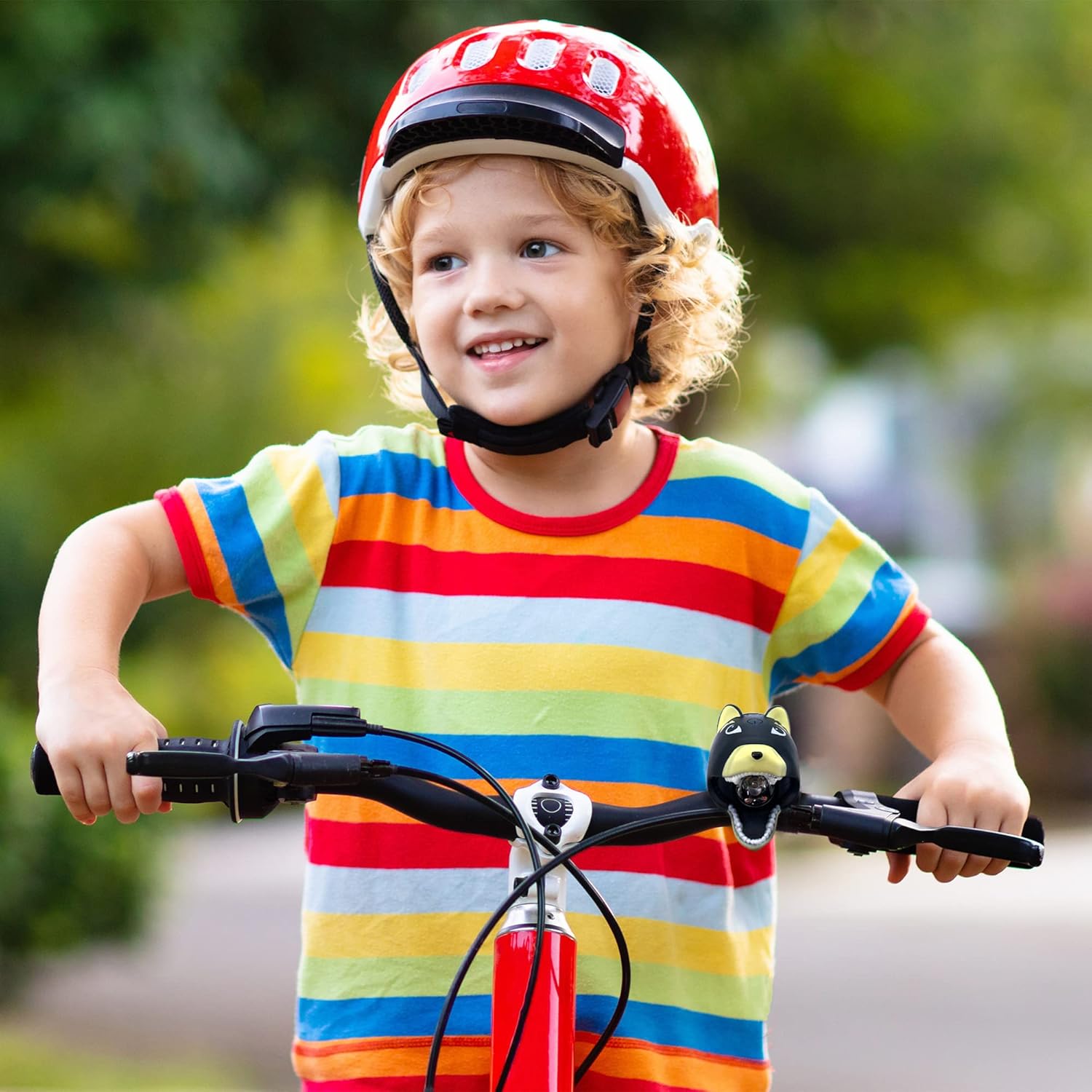 Big Discoveries Bear – Luz LED para bicicleta y scooter para niños con efectos de sonido realistas de rugido y campana, luz divertida y accesorio de