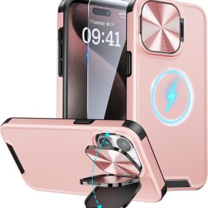 LUTTY MagSafe – Funda diseñada para iPhone 15 Pro con funda para cámara, compatible con MagSafe, con soporte invisible para cámara integrado, funda LUTTY MagSafe – Funda diseñada para iPhone 15 Pro con funda para cámara, compatible con MagSafe, con soporte invisible para cámara integrado, funda