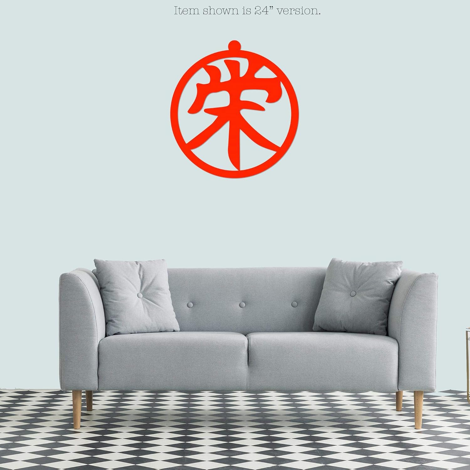 POEM Studio Prosperity Kanji – Letrero de pared de metal con personaje Weatlh Good Luck japonés chino decorativo para pared, decoración del hogar, 3
