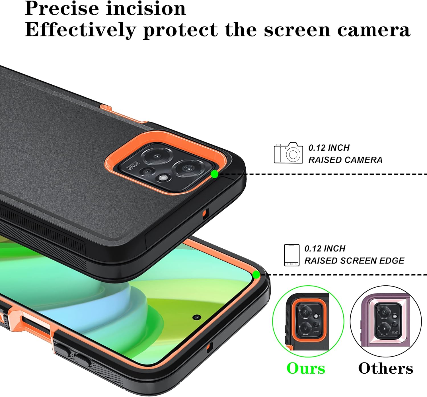 ONOLA Funda para Motorola Moto G Power 5G 2023 con protector de pantalla HD (2 paquetes), no para Moto G Power 2022, a prueba de golpes, a prueba de