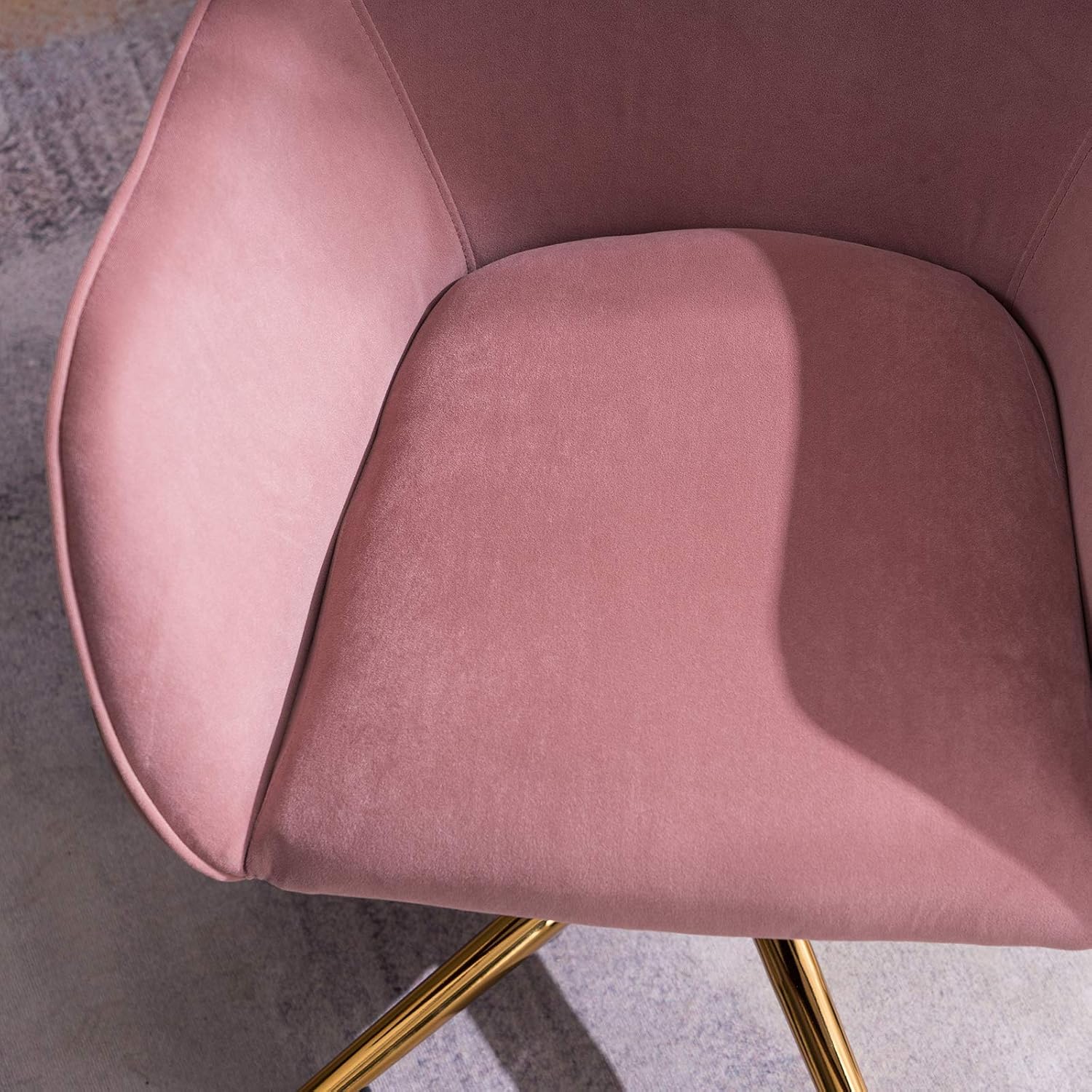 HomVent Silla de ocio de terciopelo, moderna silla de escritorio tapizada, silla giratoria de terciopelo, taburete giratorio de altura ajustable