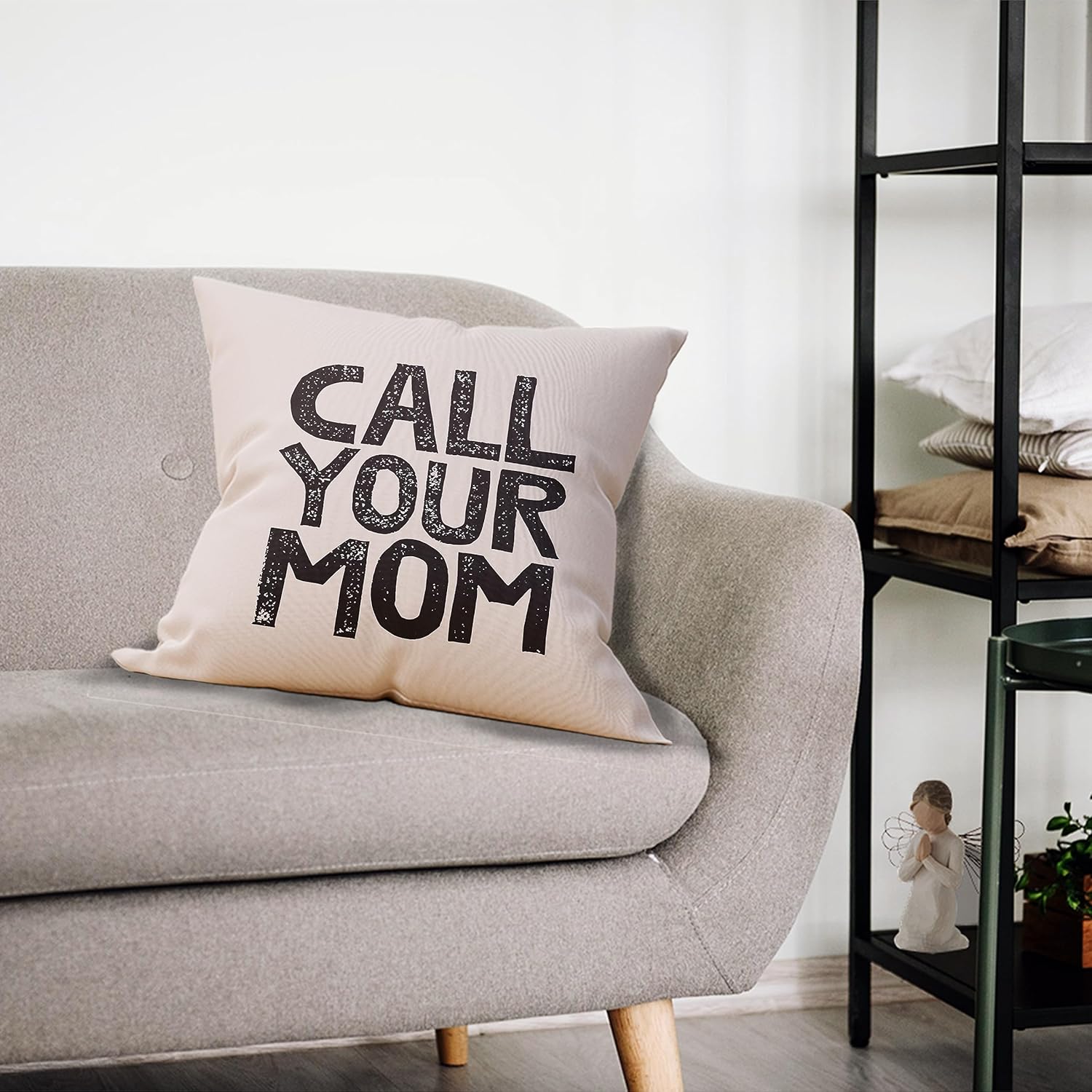 Call Your Mom – Funda de almohada divertida para hija, hijo, accesorios de dormitorio, fiesta de graduación, 18 x 18 pulgadas, funda de cojín