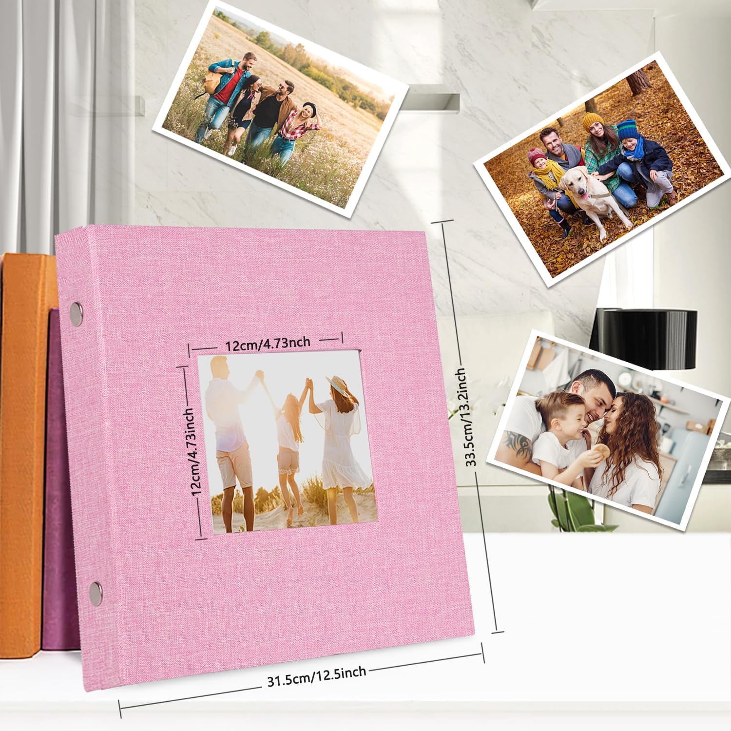 Artmag – Álbum de fotos de tela, 4 x 6, gran capacidad para bodas, aniversario y familia, álbum de lino con capacidad para 1000 fotos horizontales y