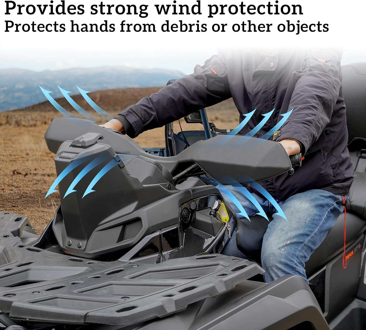 SAUTVS Protector de manos negro deflector de viento para Can Am Outlander, kit de deflector de aire de plástico para accesorios Can-Am Outlander MAX