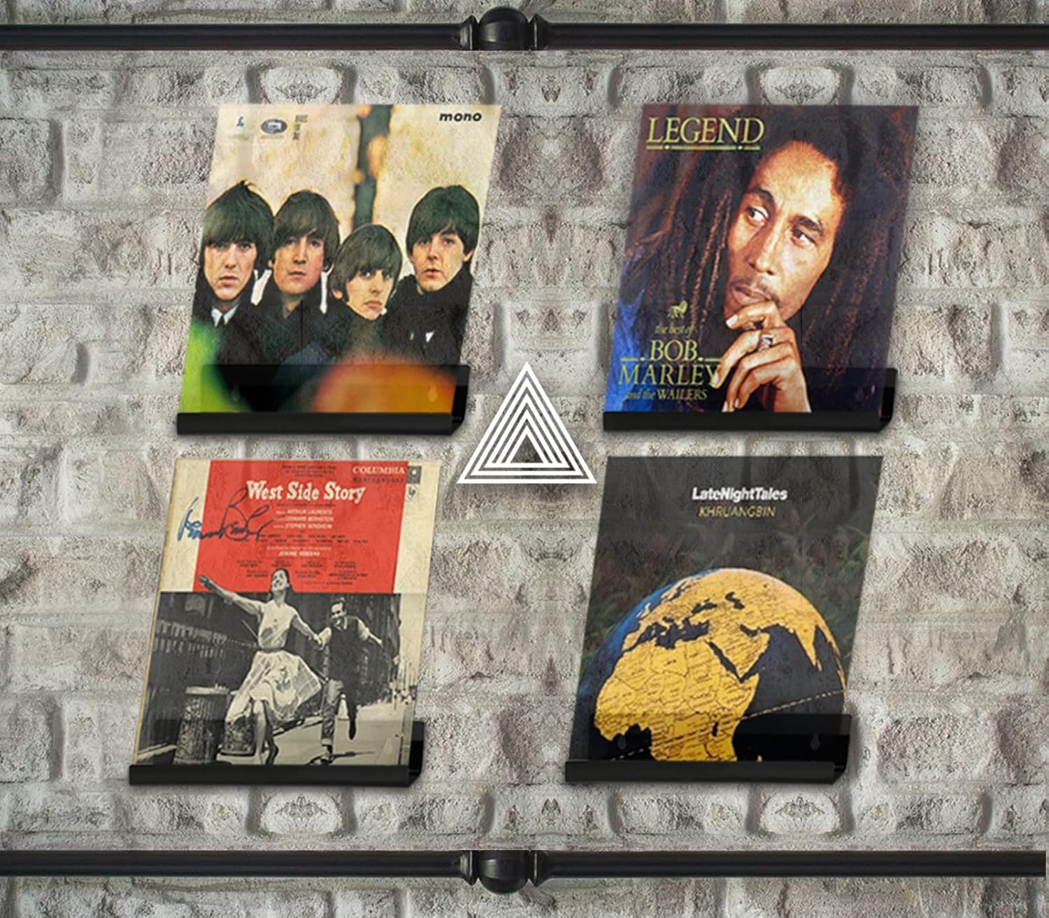 The Amador Store Soporte de pared para discos de vinilo LP con tornillos y 1 destornillador, estante flotante de vinilo de 12 pulgadas para álbumes