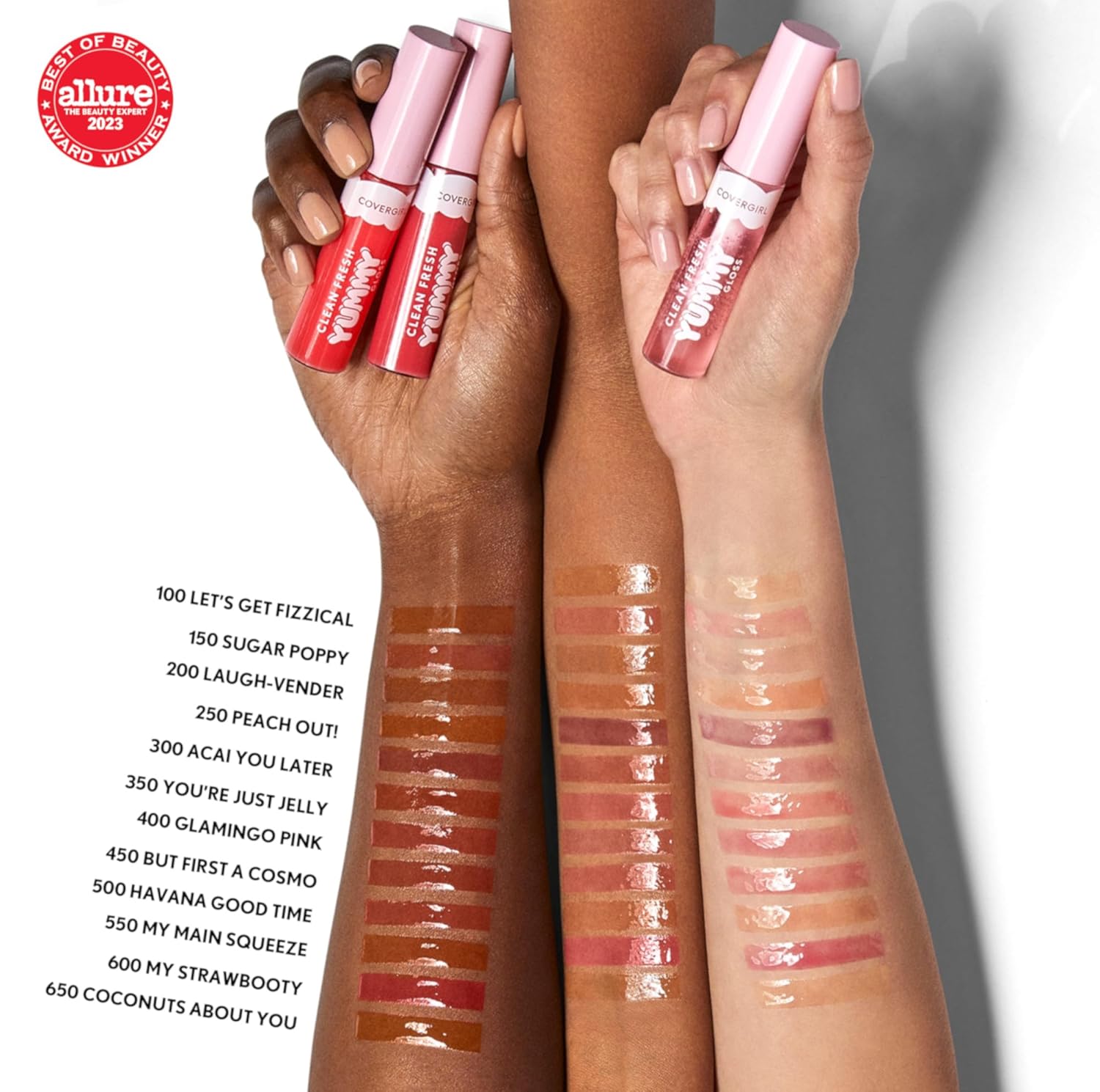 COVERGIRL Clean Fresh Yummy Gloss – Brillo de labios, transparente, aromas naturales, fórmula vegana, You’re Just Jelly