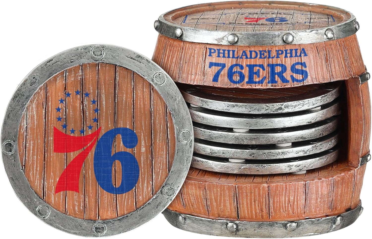 FOCO NBA 5-Pack Barrel Coaster Set