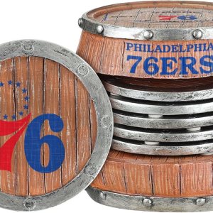 FOCO NBA 5-Pack Barrel Coaster Set FOCO NBA 5-Pack Barrel Coaster Set