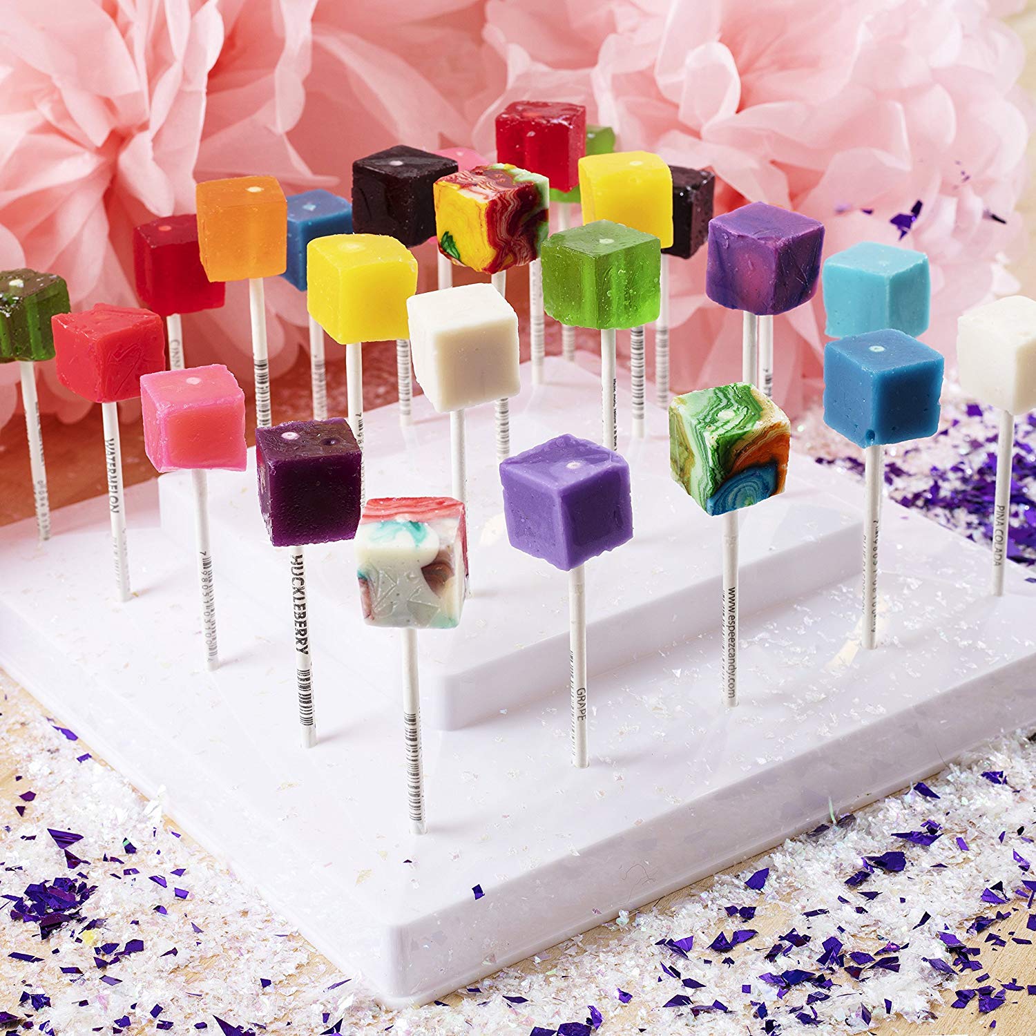 Espeez – Paletas clásicas de cubo Paletas de caramelo a granel, para cumpleaños, bufet de caramelos, bodas, decoraciones, despedidas de soltera y